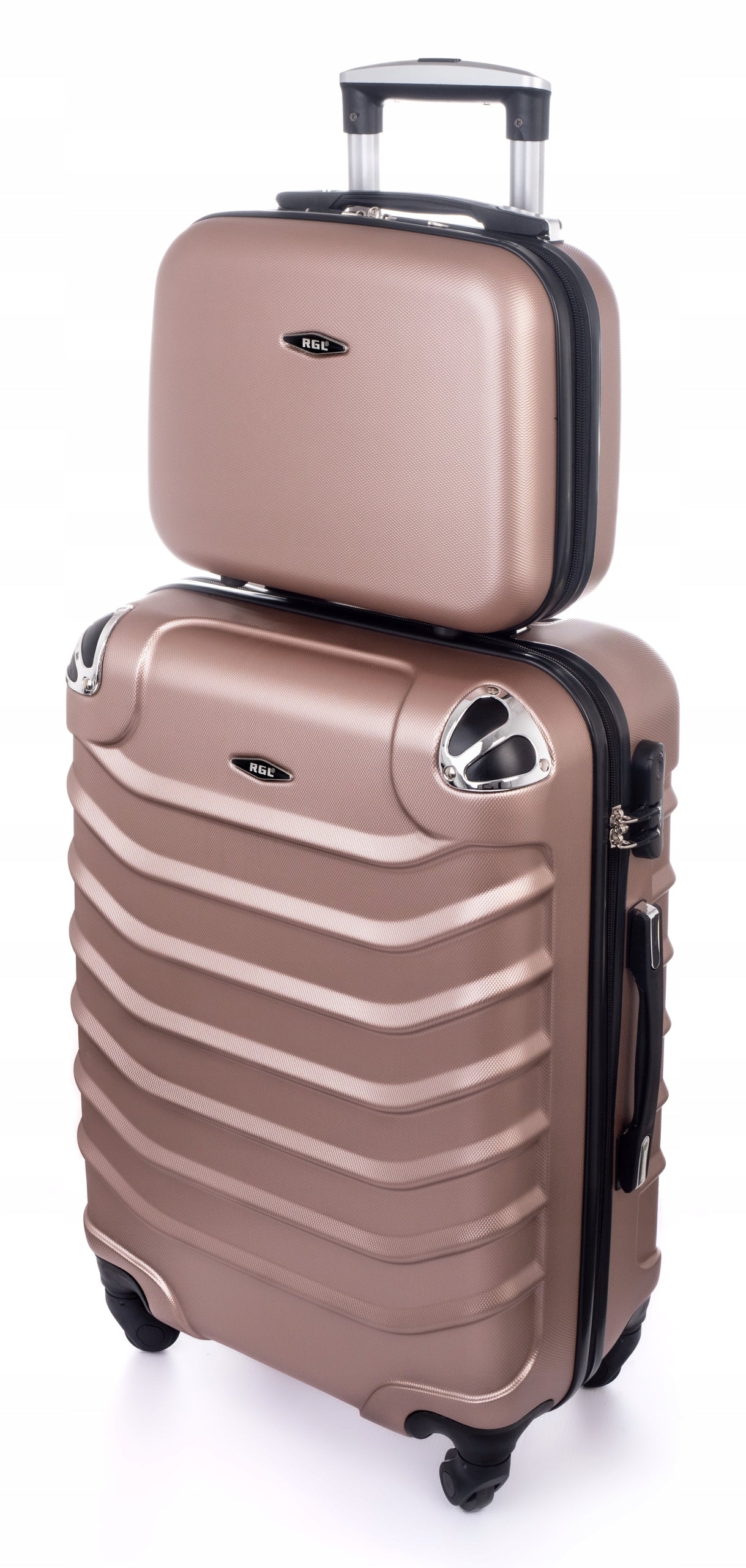 RGL Set of 2in1 Small Cabin Suitcase L + CHEST COSMETIC BAG LUGGAGE Height 55 cm
