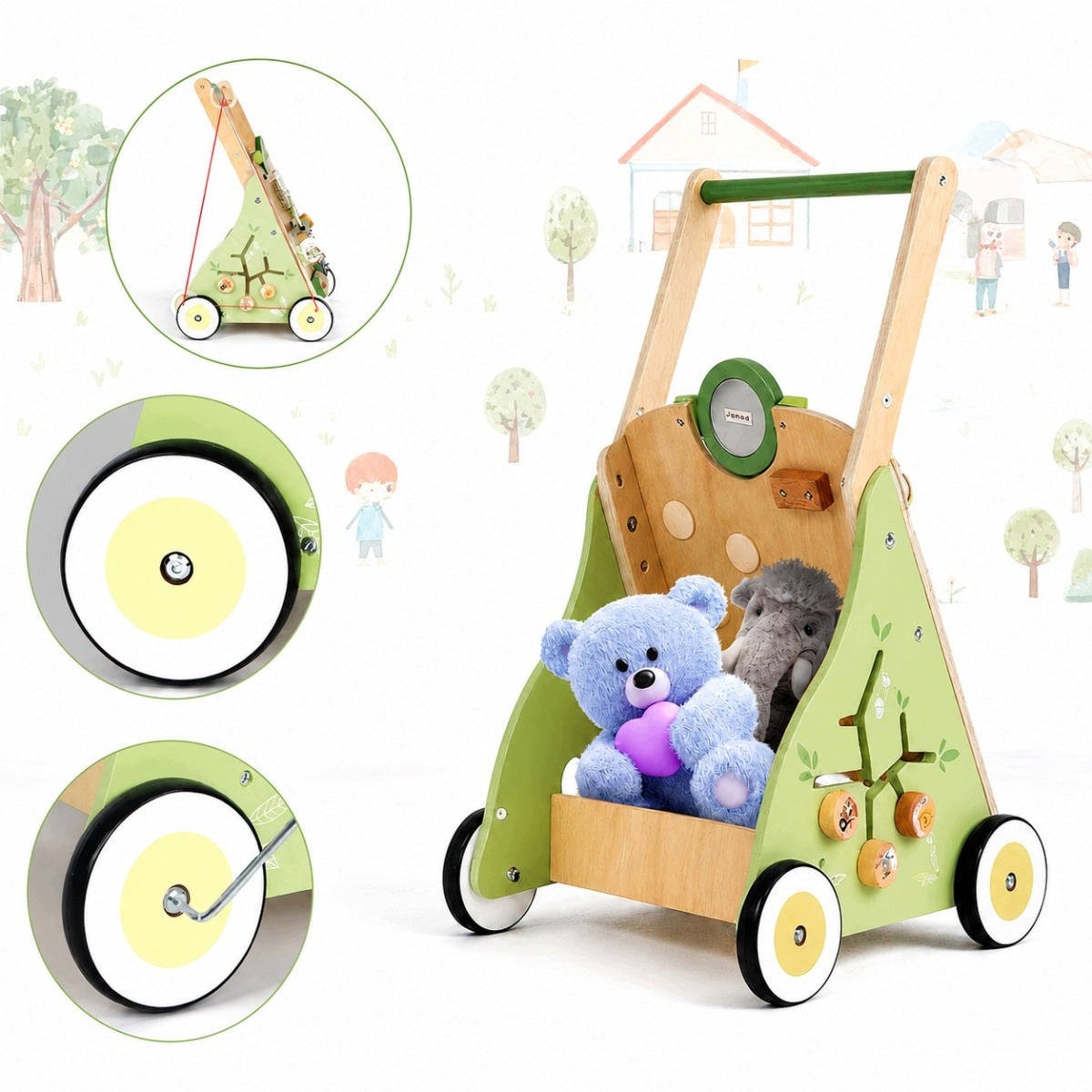 RIDER PUSHER WOODEN WALKER CHILD MANIPULATION BOARD MONTESSORI Brand no brand