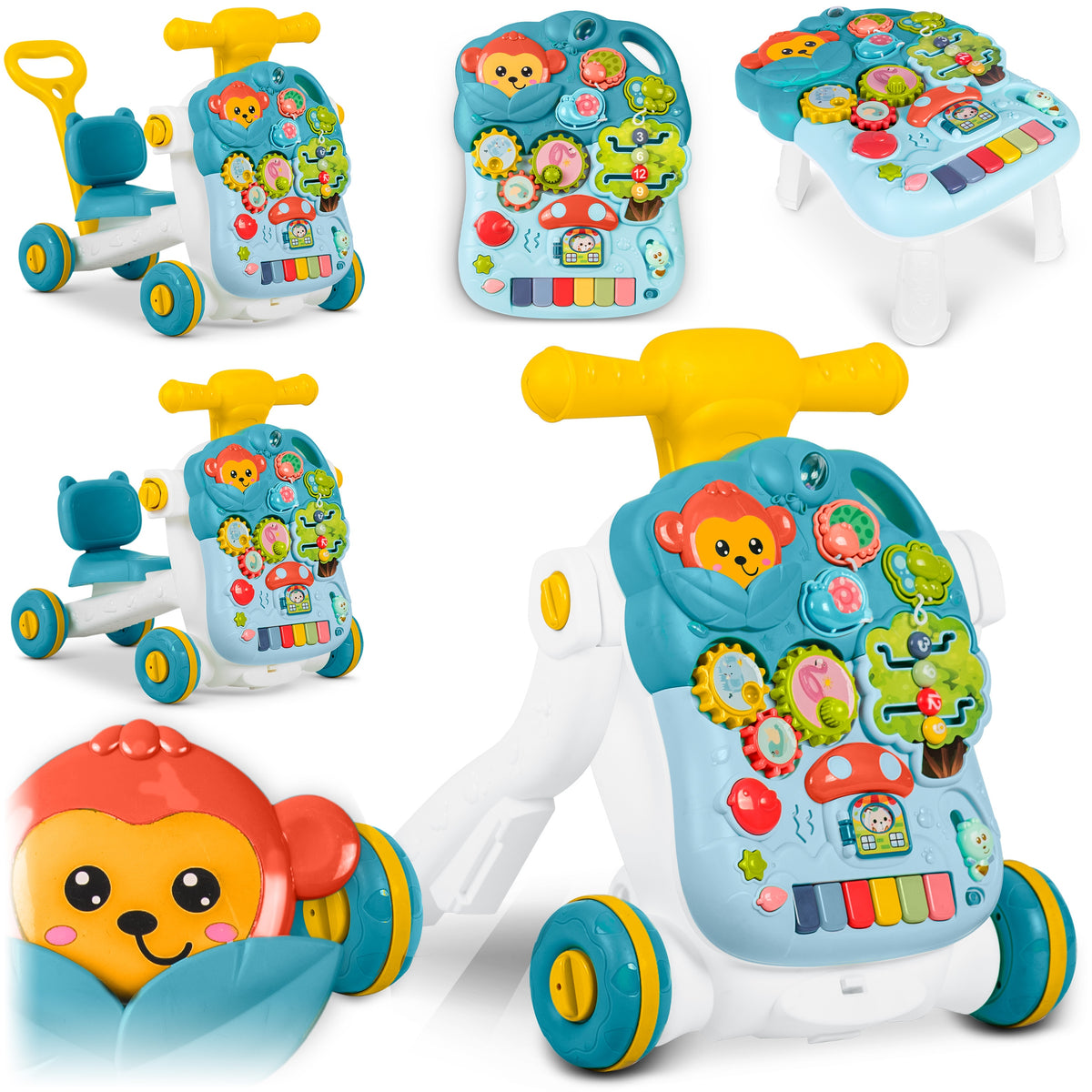 RIDER WALKER PUSHER INTERACTIVE TABLE EDUCATIONAL BOARD 5IN1 RICOKIDS