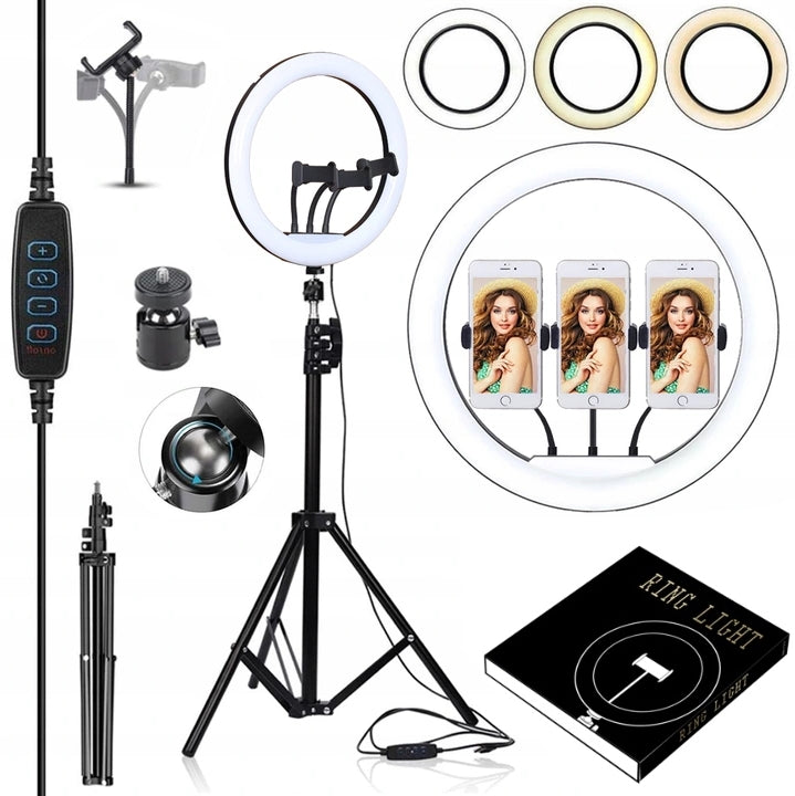 RING LAMP PHONE HOLDER TRIPOD RING LED SELFIE WITH TRIPOD
