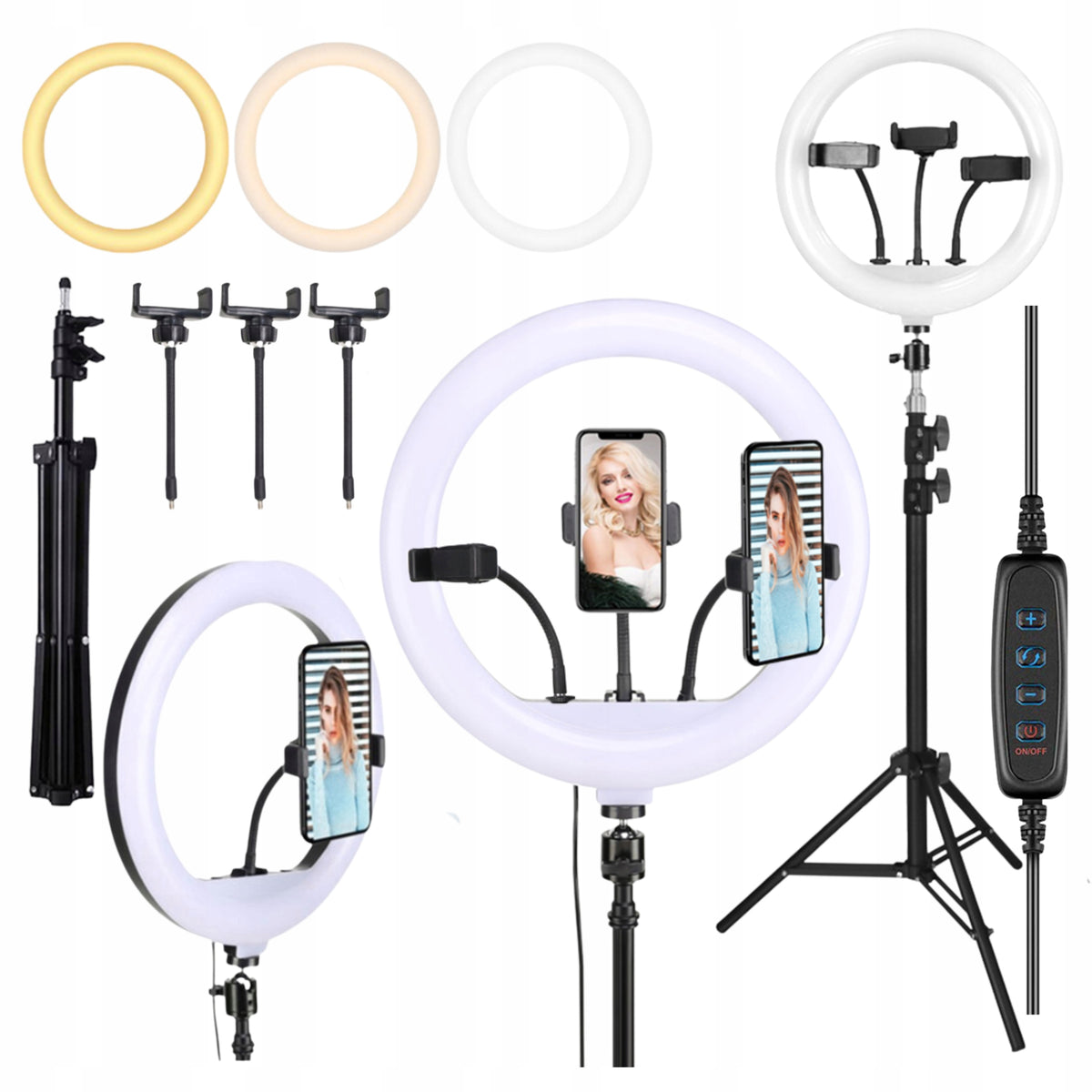 RING LED RING LAMP FOR MOVIE PHOTOS SELFIE MAKEUP TRIPOD 220 CM