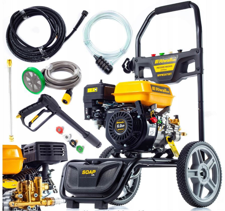 RIWALL RPPW 207 250 SET DIESEL PRESSURE WASHER BRASS PUMP MEGA POWER