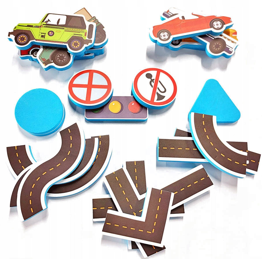 ROAD+BATH FOAM CARS 6841 water bath toy cars puzzle Manufacturer code Jlod362