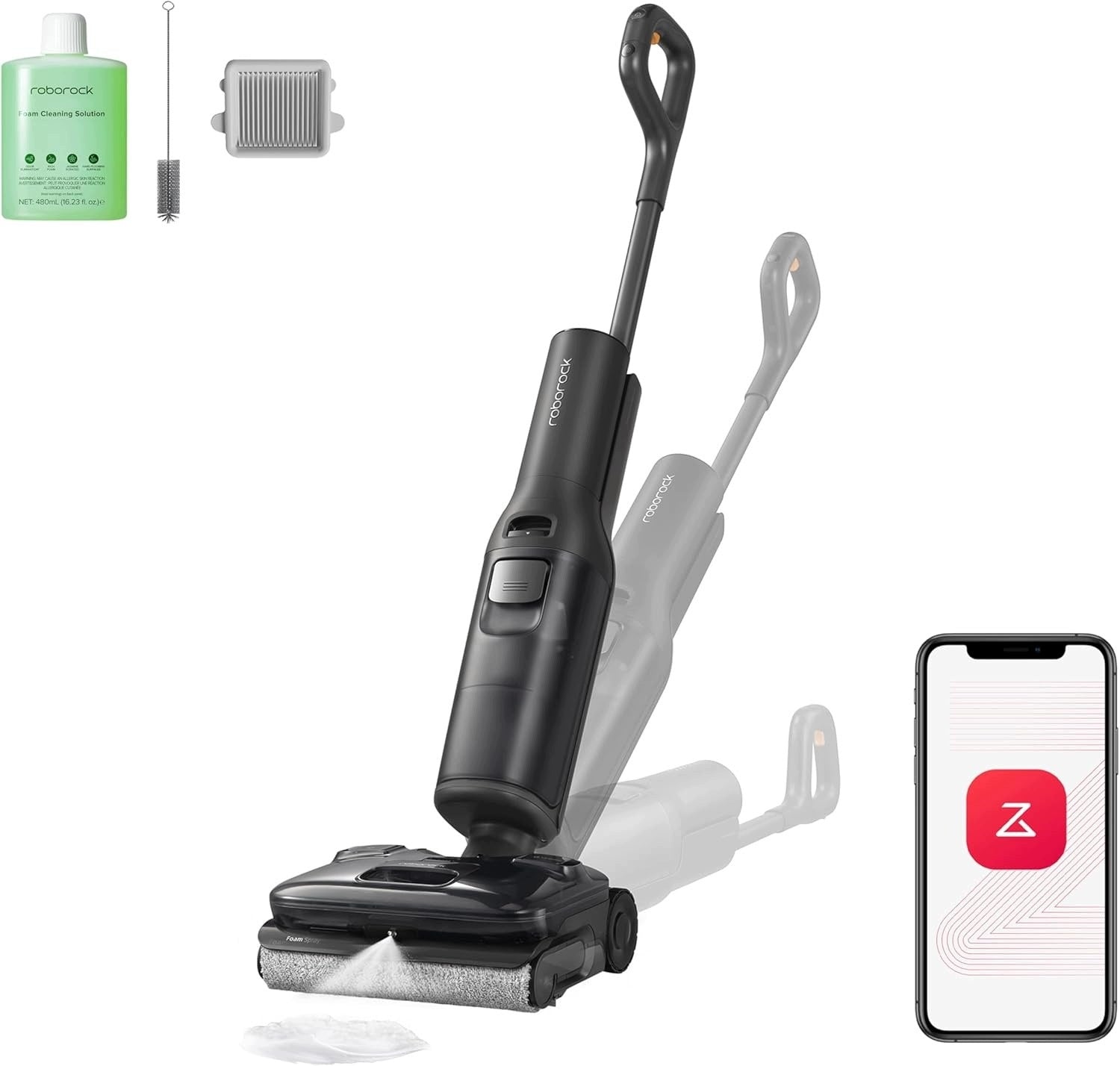 ROBOROCK F25 ACE PRO VACUUM CLEANER 25 000 PA, JETFOAMING TECHNOLOGY TO HARD