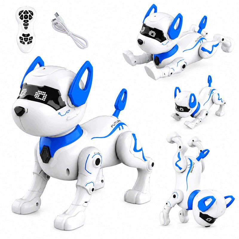 ROBOT DOG INTERACTIVE REMOTE CONTROLLED REMOTE CONTROL DANCES LED BLUE