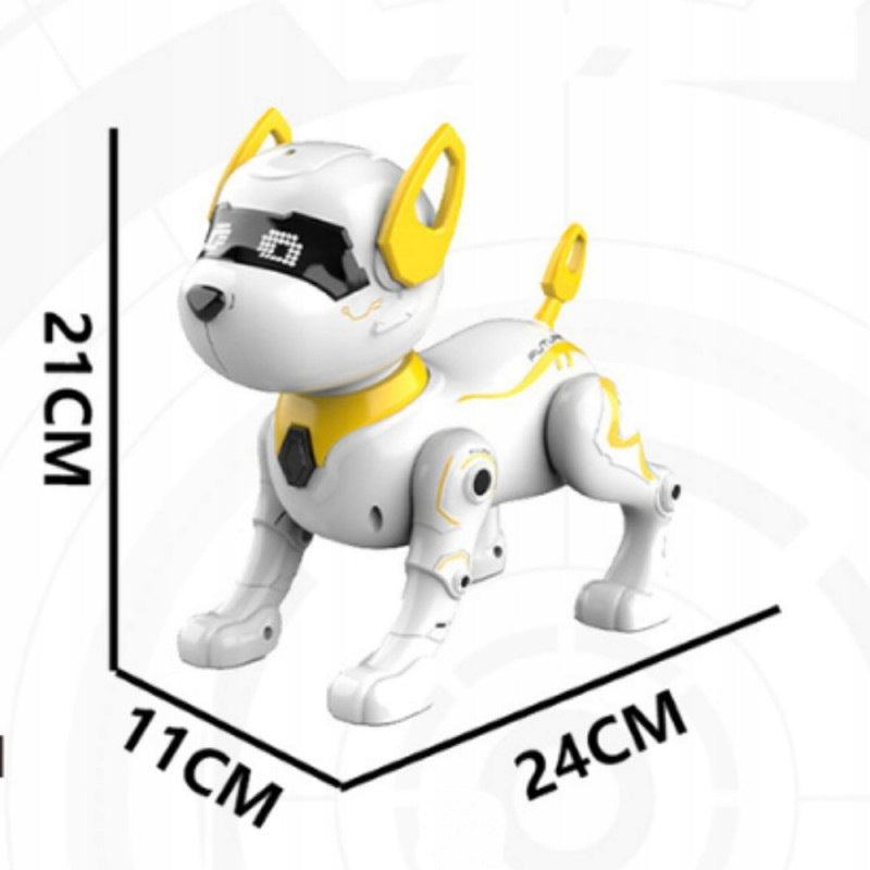 ROBOT DOG INTERACTIVE REMOTE CONTROLLED REMOTE CONTROL DANCES LED YELLOW Packaging status original