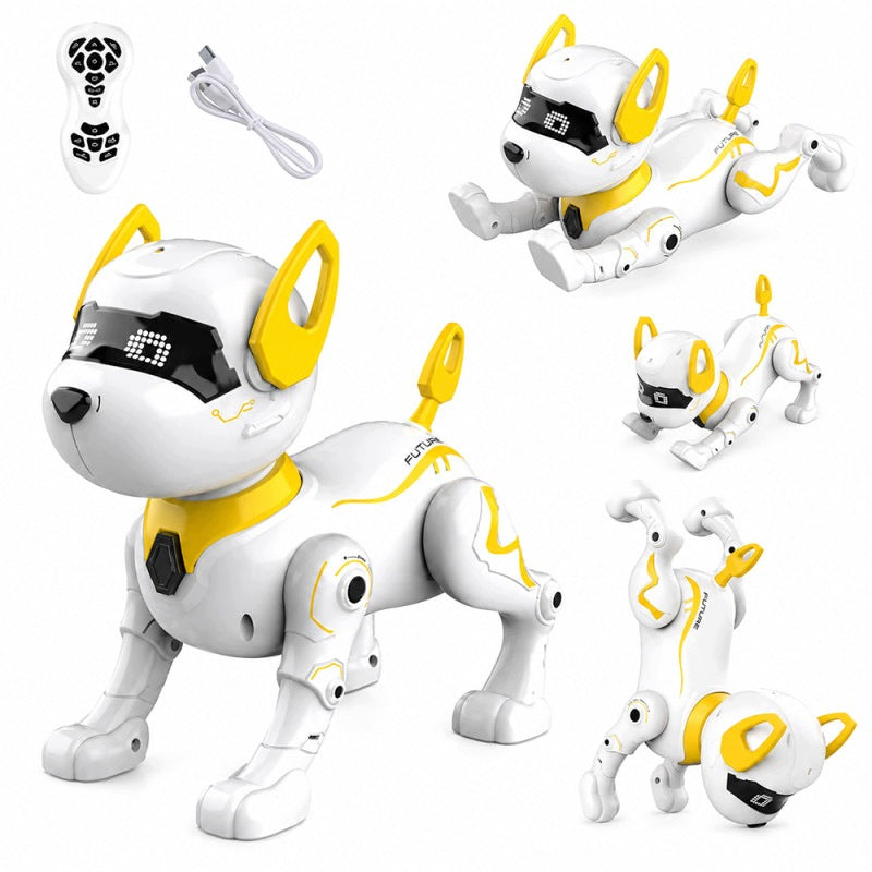 ROBOT DOG INTERACTIVE REMOTE CONTROLLED REMOTE CONTROL DANCES LED YELLOW