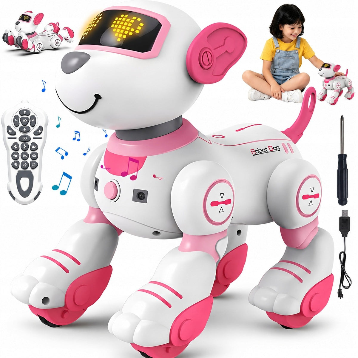 ROBOT DOG REMOTE CONTROLLED REMOTE CONTROL PROGRAMMING TOUCH MUSIC 3-12 YEARS