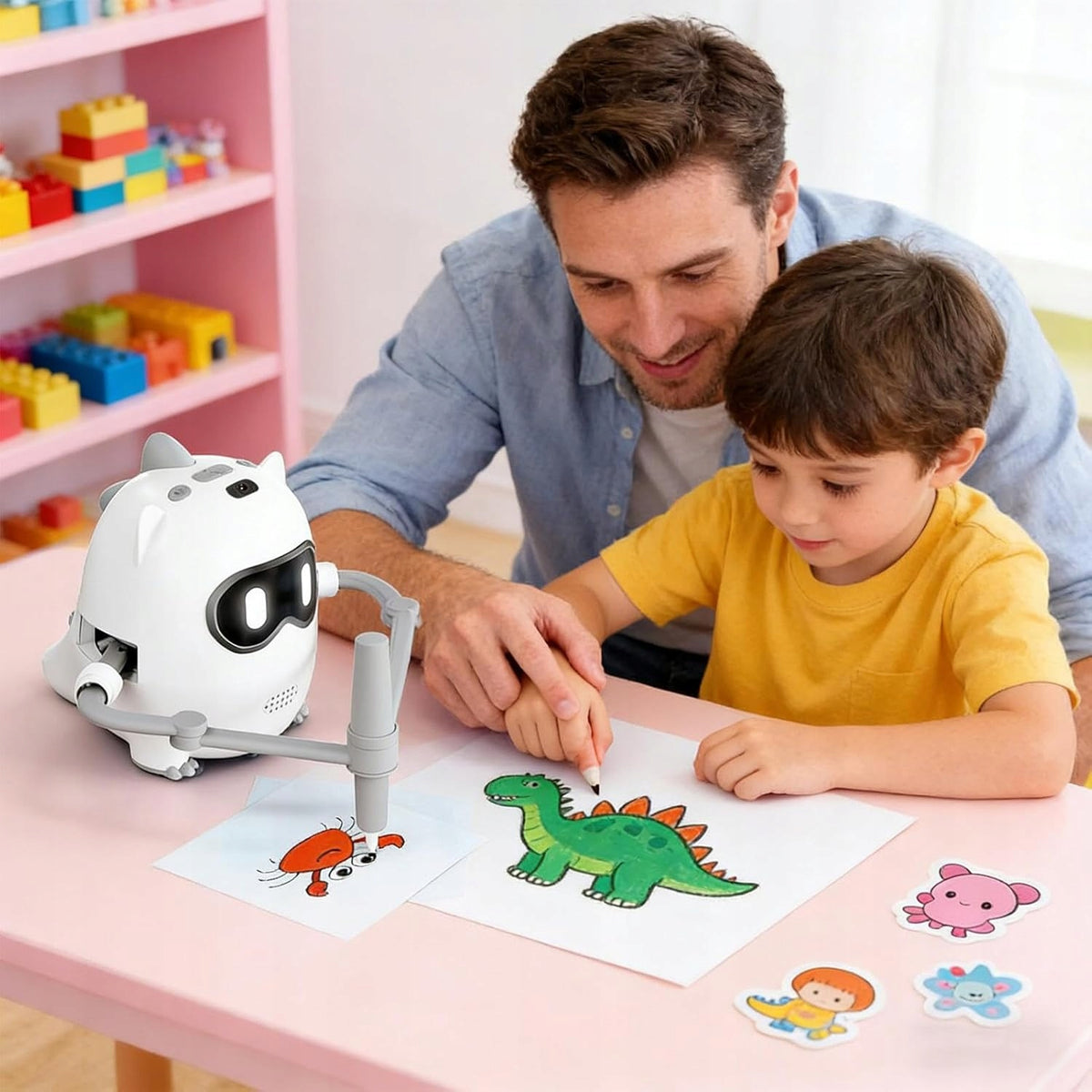 ROBOT DRAWING FOR CHILDREN EDUCATIONAL SET OF 100 CARDS+10 MARKERS+Scan Packaging status original
