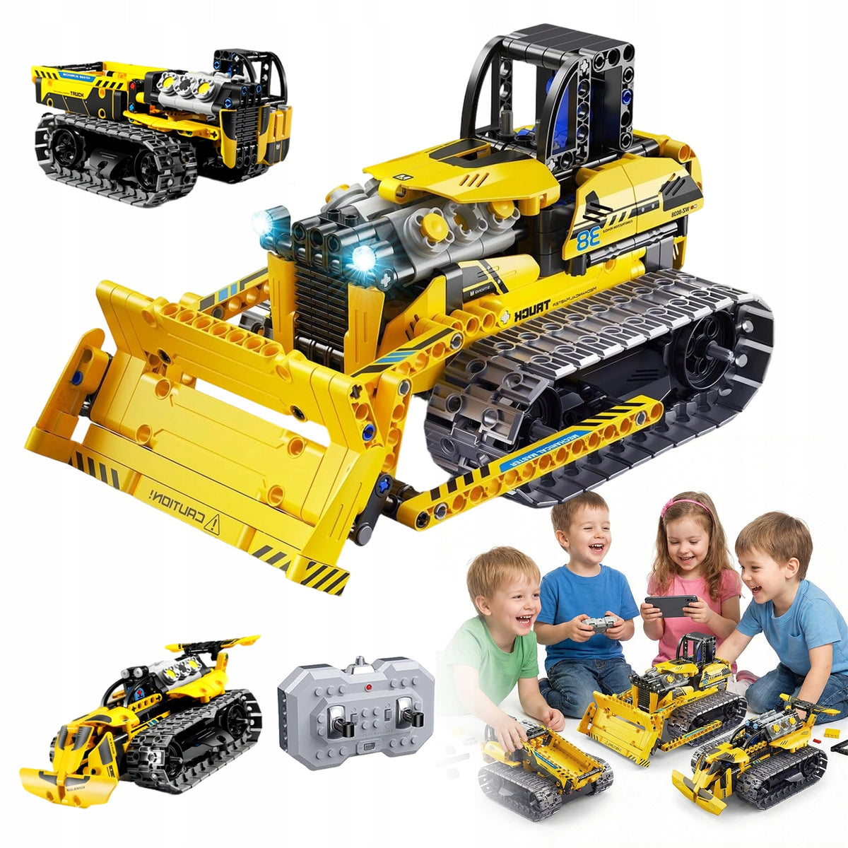 ROBOT EXCAVATOR REMOTE CONTROLLED WITH MOVING BUCKET TRUCK TIPPER RC