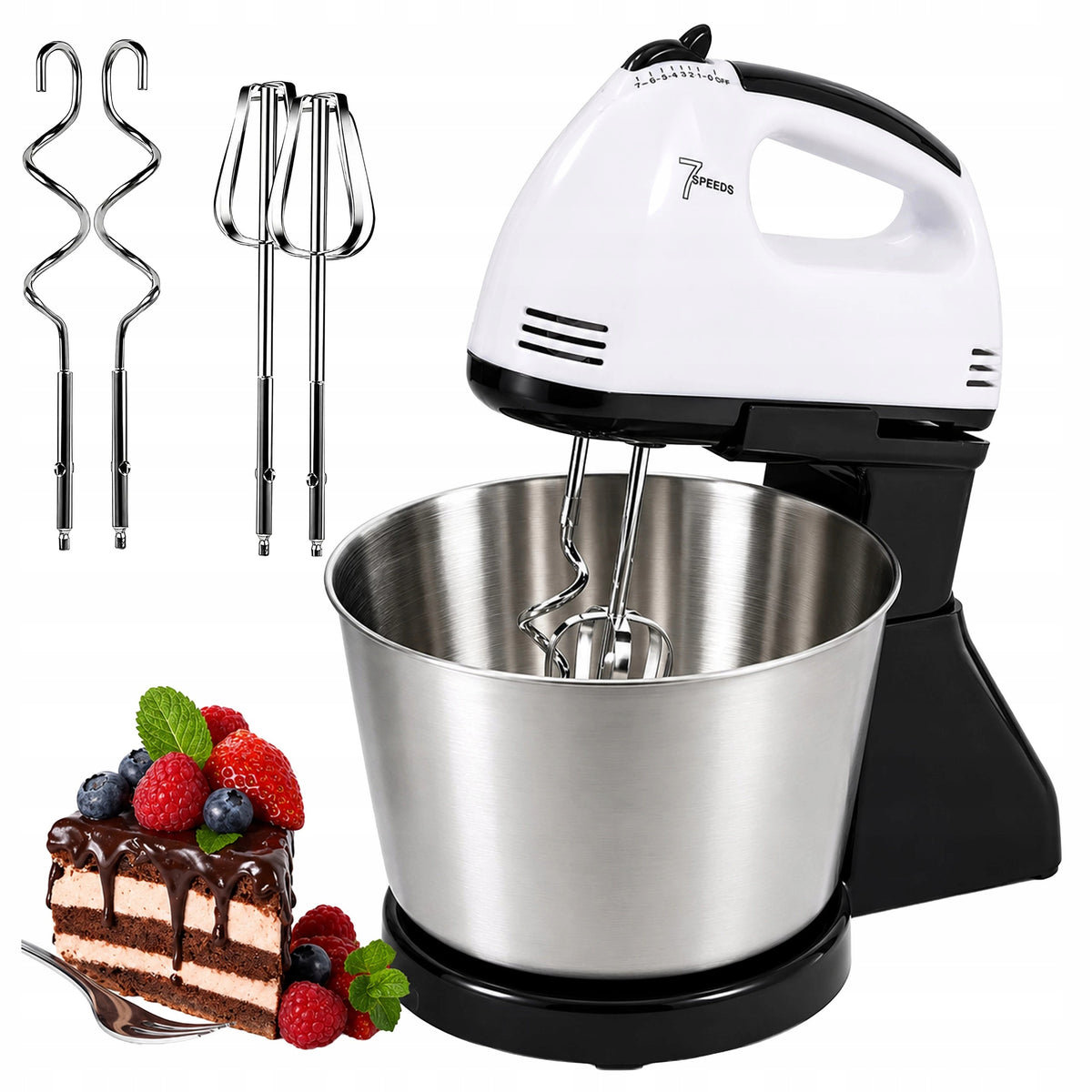 ROBOT FOOD PROCESSOR HAND MIXER WITH BOWL 3L 7 SPEED 100W