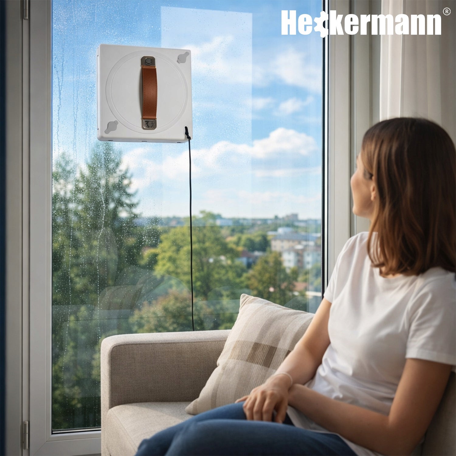 ROBOT FOR WASHING WINDOWS MIRRORS AUTOMATIC WINDOW WASHER WITH WASHER Wireless operating time 30 min