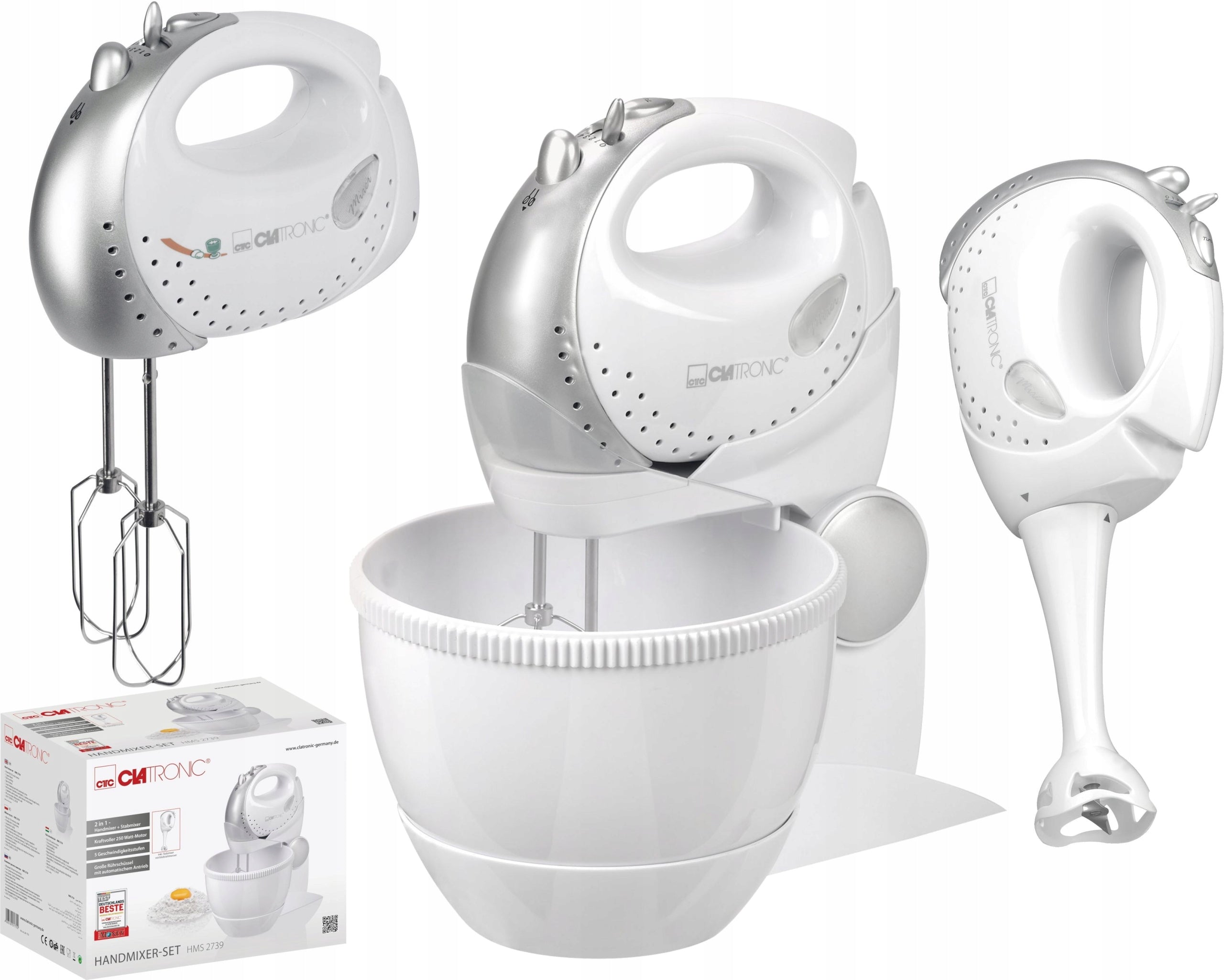 ROBOT HAND MIXER WITH ROTARY BOWL CLATRONIC 2IN1