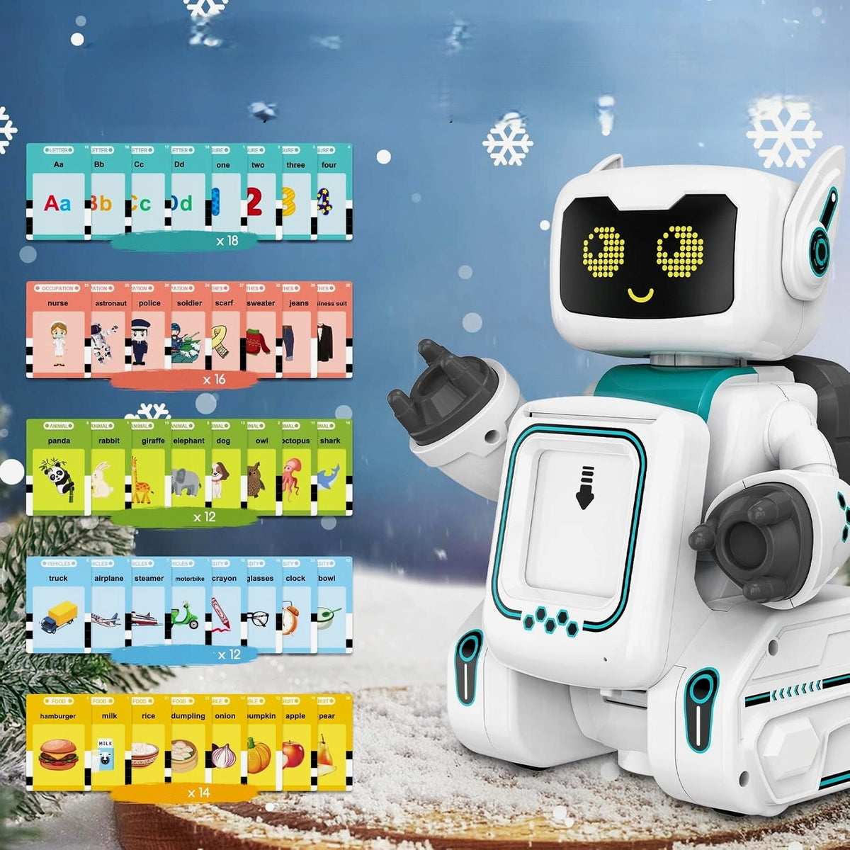 ROBOT INTERACTIVE REMOTE CONTROLLED EDUCATIONAL QUIZZES FLASH CARD DANCE 3+ Brand BOUNN