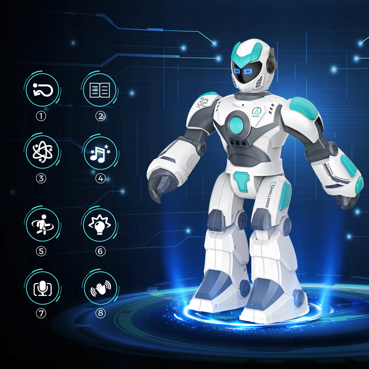 ROBOT LARGE INTERACTIVE REMOTE GESTURE PROGRAMMABLE LED VOICE CONTROL Brand VATOS