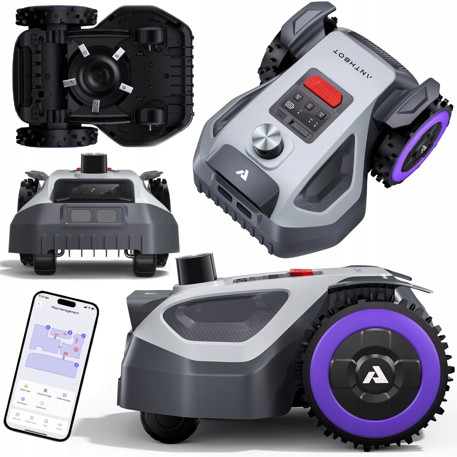 ROBOT MOWING ANTHBOT M5 LIDAR 500m2 WITHOUT CABLE WITHOUT ANTENNA AI FUNCTIONS