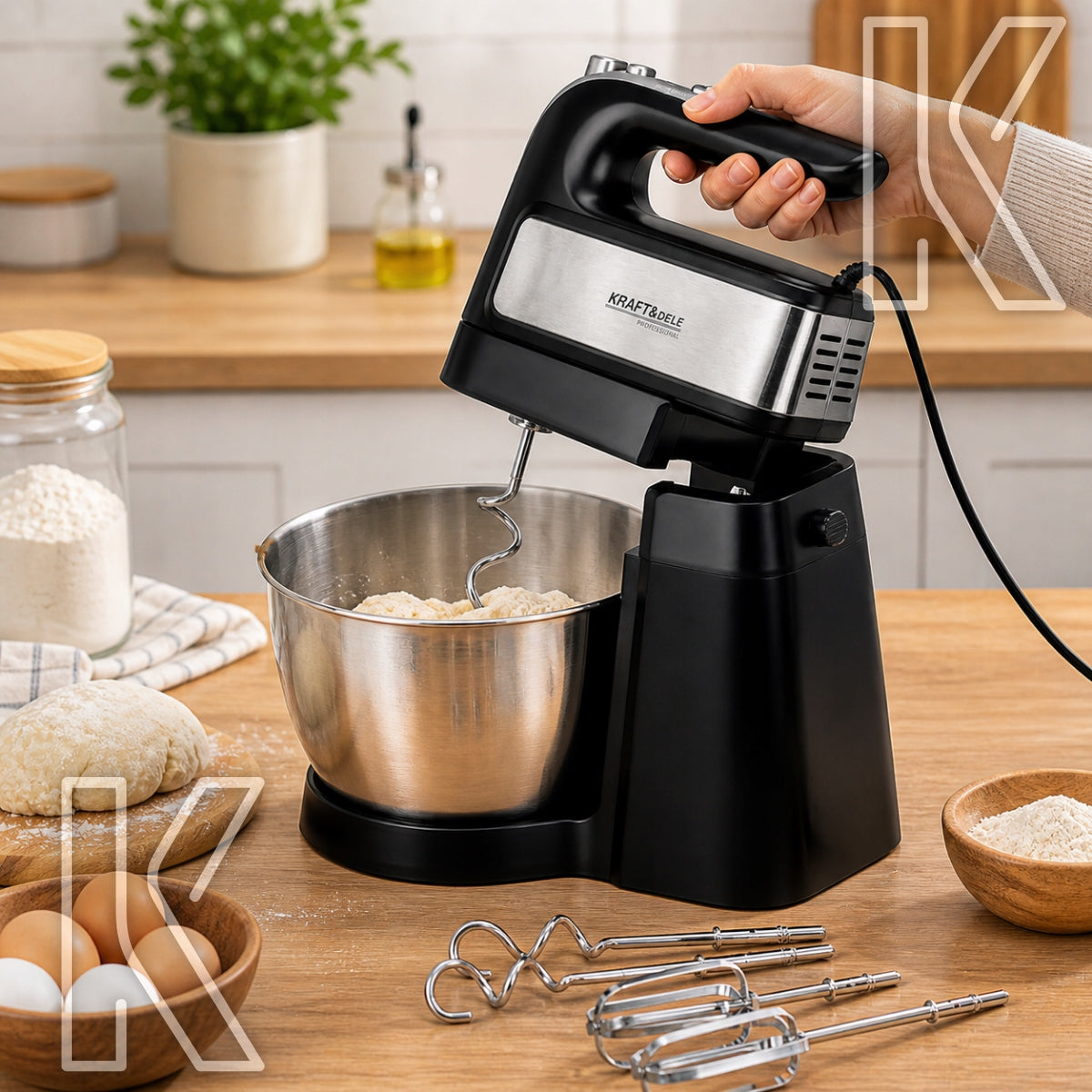 ROBOT PLANETARY KITCHEN MIXER FOR CAKES AND CREAMS WITH BOWL POWERFUL 4.5L 1000W Model WIELOFUNKCYJNY MIKSER PLANETARNY DO KREMÓW I CIAST