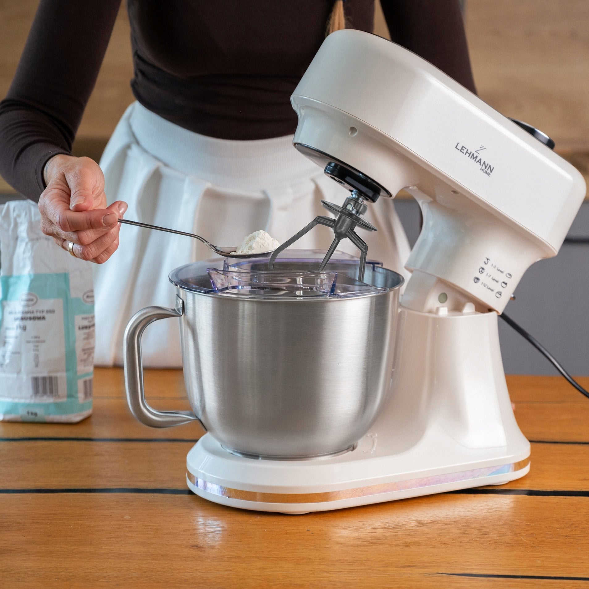 ROBOT PLANETARY KITCHEN MIXER HEATED BOWL WEIGHT DISPLAY FERMENTATION Model ARISTO BEŻ