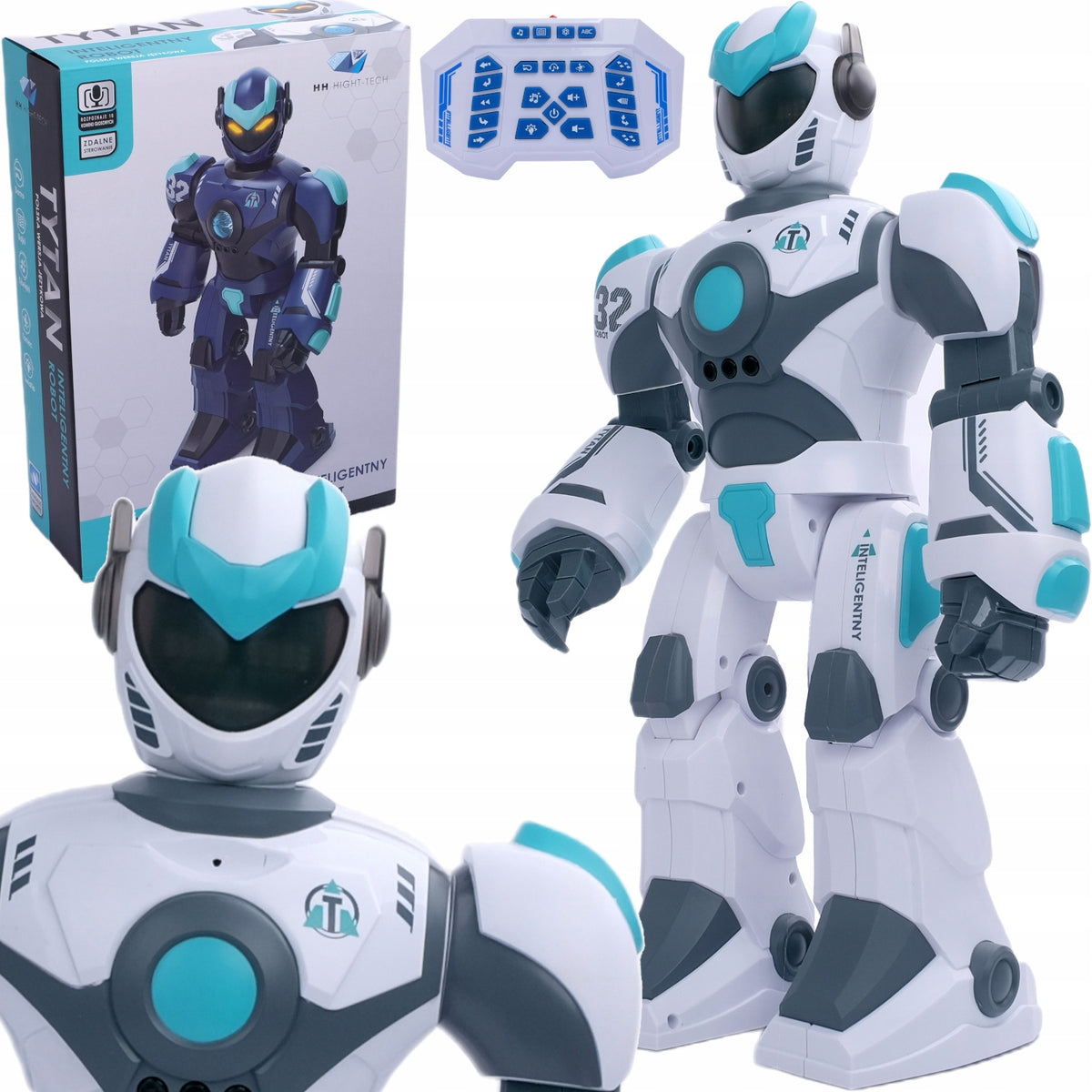 ROBOT TITANIUM REMOTE CONTROLLED GESTURES SPEAKS in Polish RESPONDS TO USB COMMANDS