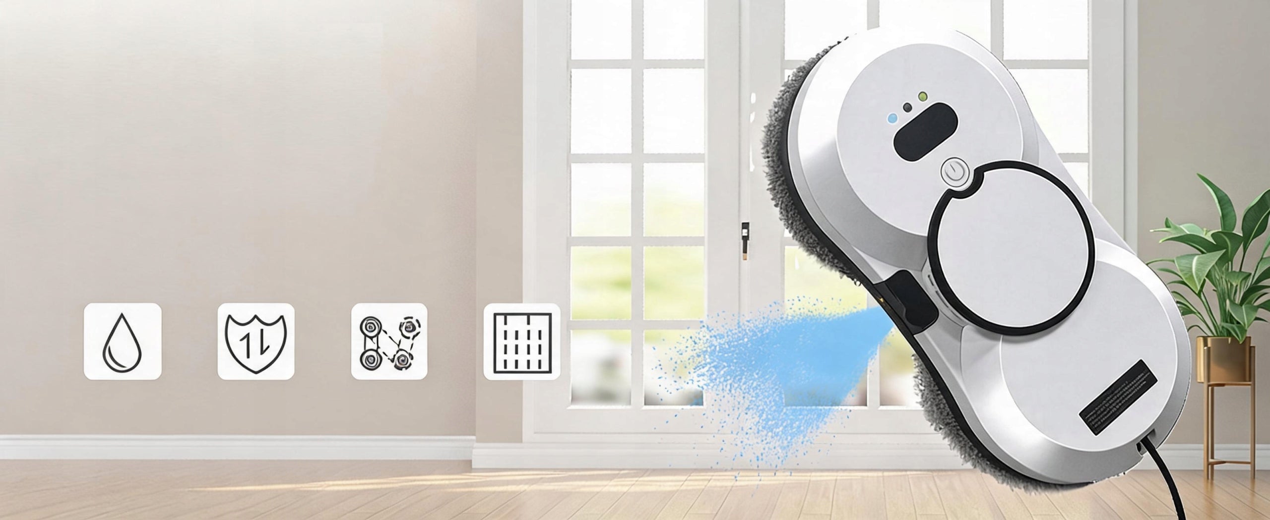 ROBOT WINDOW CLEANER AUTOMATIC WASHER 5600PA STRONG SUCTION REMOTE CONTROL Packaging status original