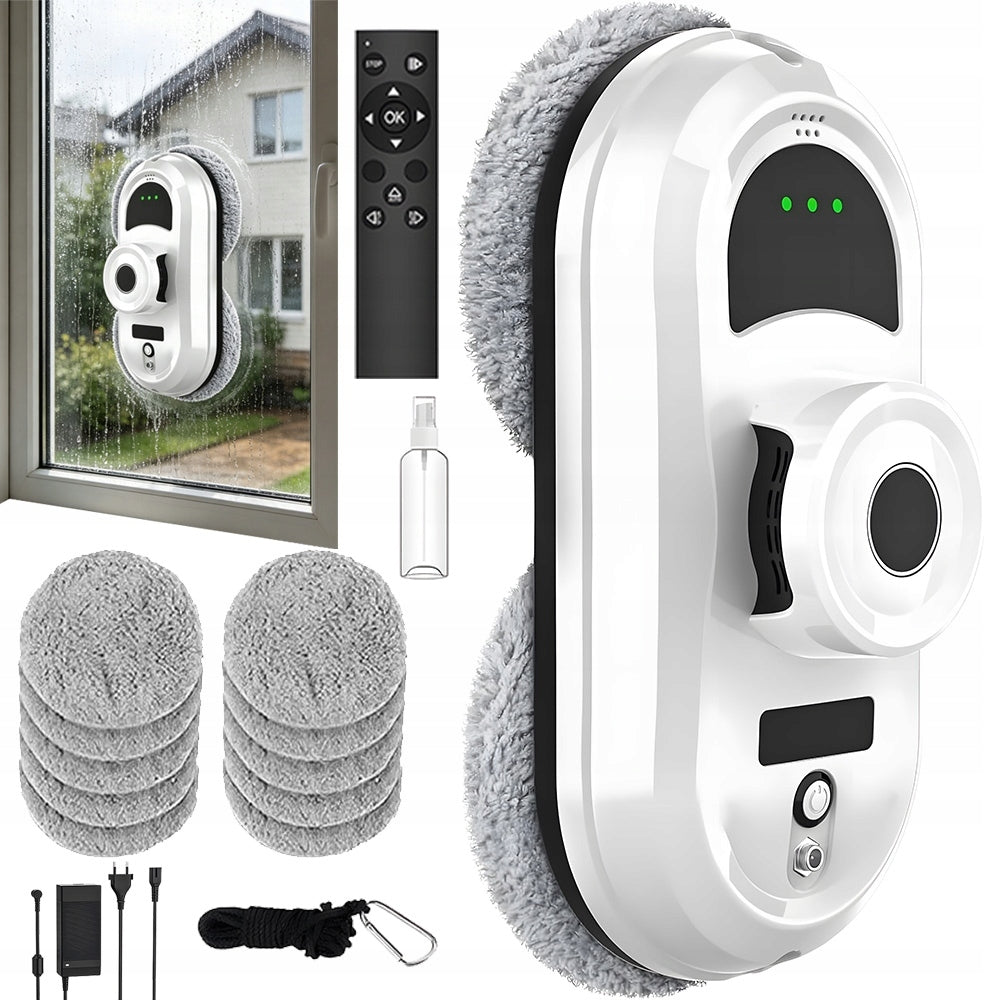 ROBOT WINDOW CLEANER MIRRORS AUTOMATIC WASHER + 10 MOPS SET XXL