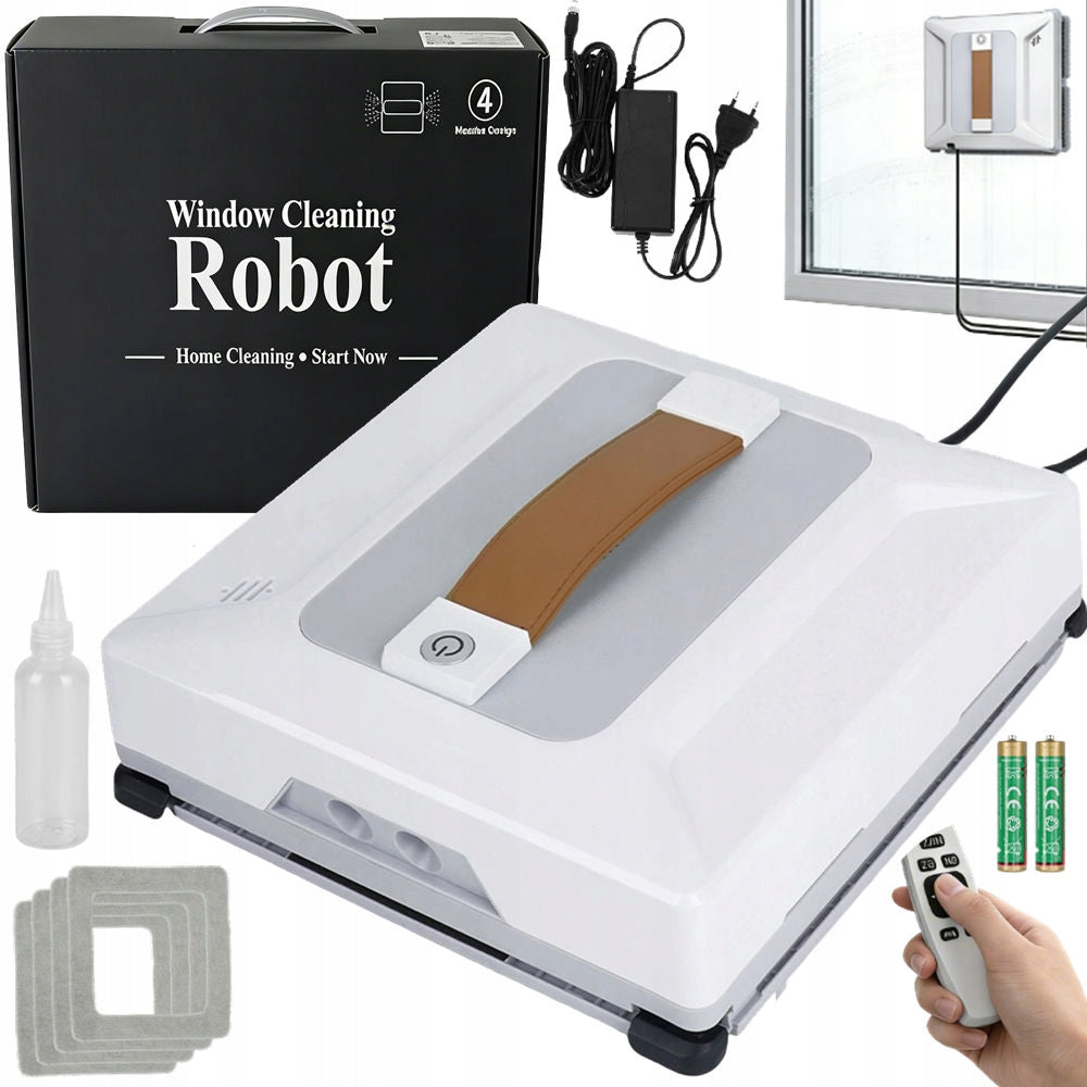 ROBOT WINDOW CLEANER MIRRORS AUTOMATIC WASHER WITH REMOTE CONTROL +4 MOPS SET