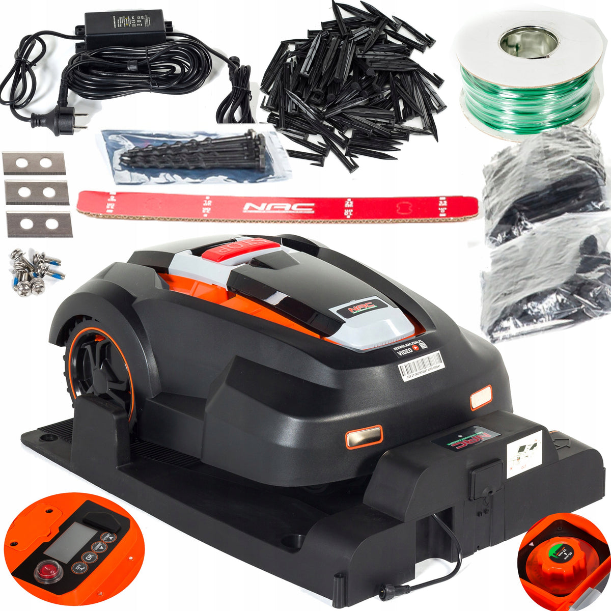 ROBOT mower AUTOMATIC lawn mower NAC 1500m2 + PINS + CORD