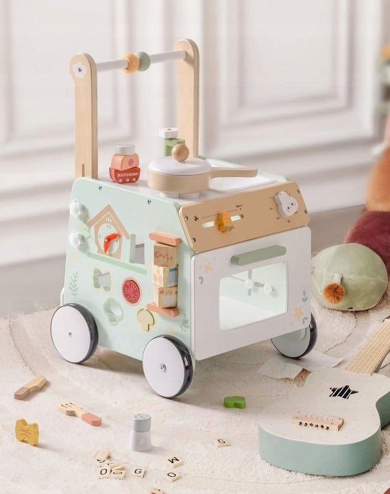 ROBOTIME Montessori 2in1 – Wooden Walker Pusher with Kitchen for Children 10m+ Brand no brand
