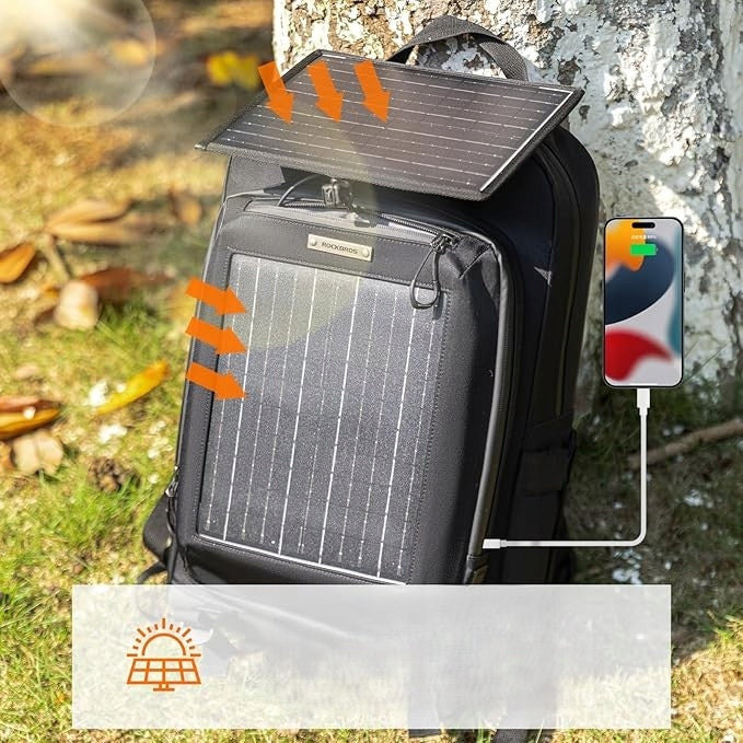 ROCKBROS Solar Backpack 20L With Solar Panel 10V 14W USB Brand Rockbros