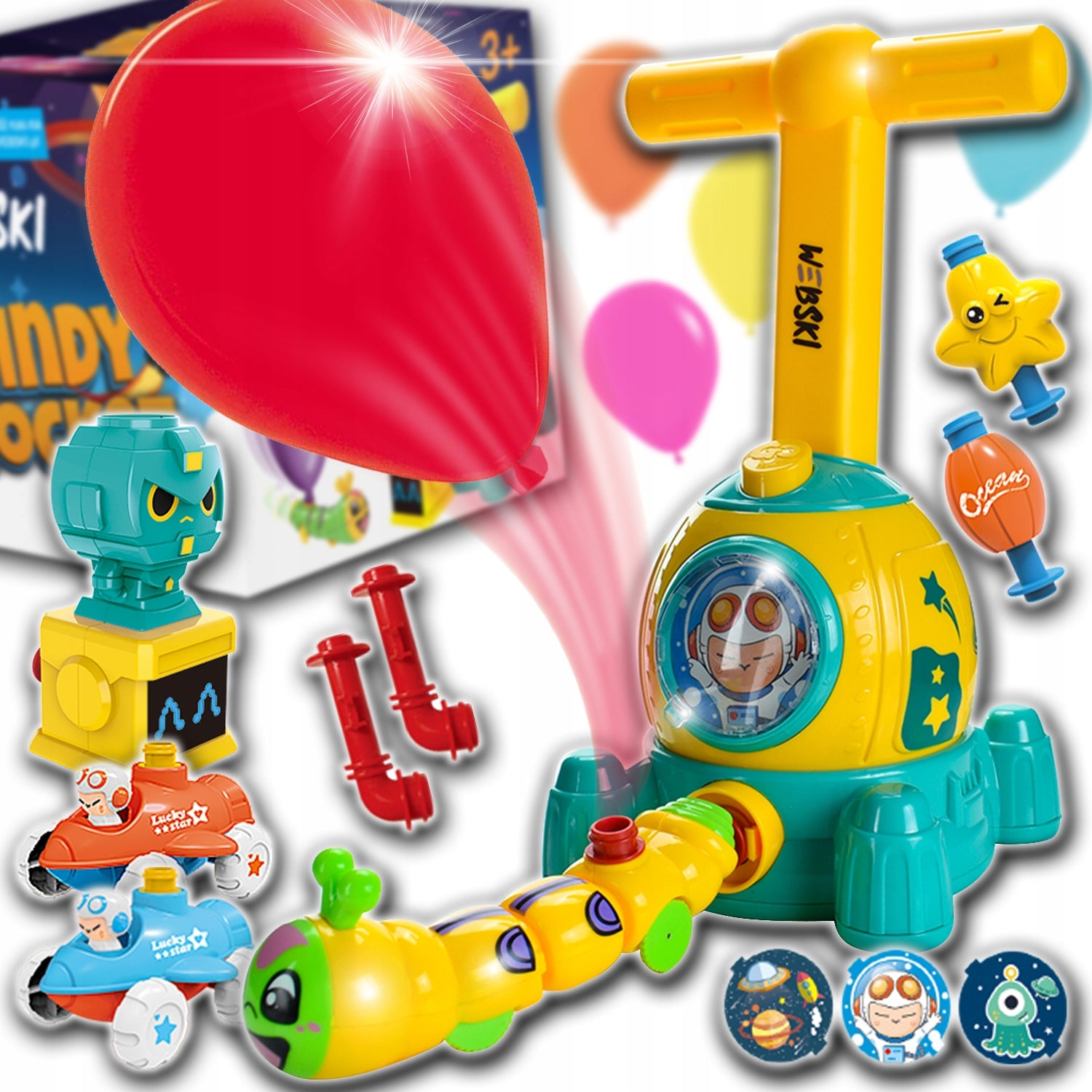ROCKET BALLOON LAUNCHER CAR AIR SET OF 24 XL TOYS FOR GIFT