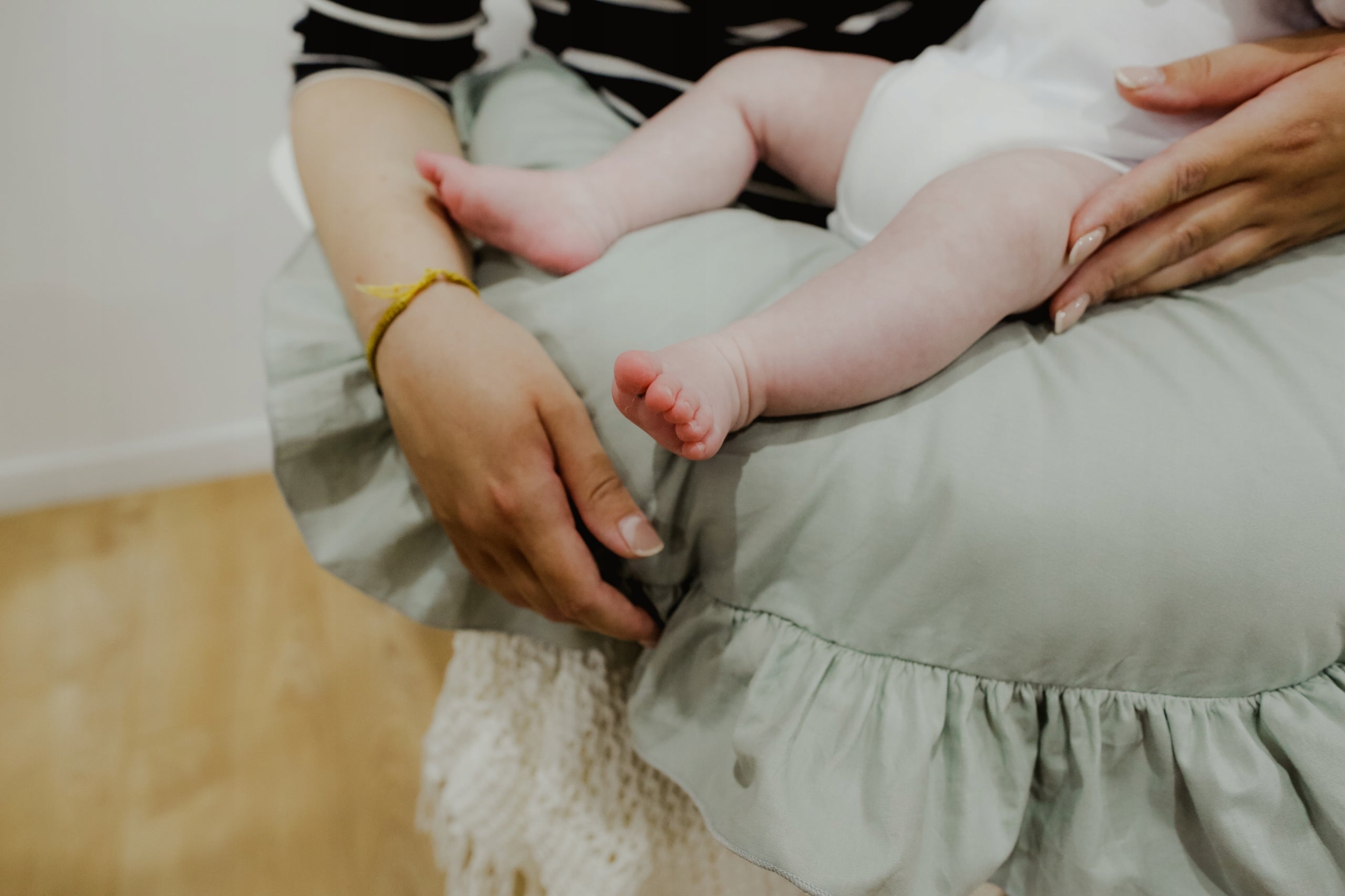 ROGAL, FEEDING BEANS + PILLOWCASE frill -jeans ,blue Brand Baby-Raj