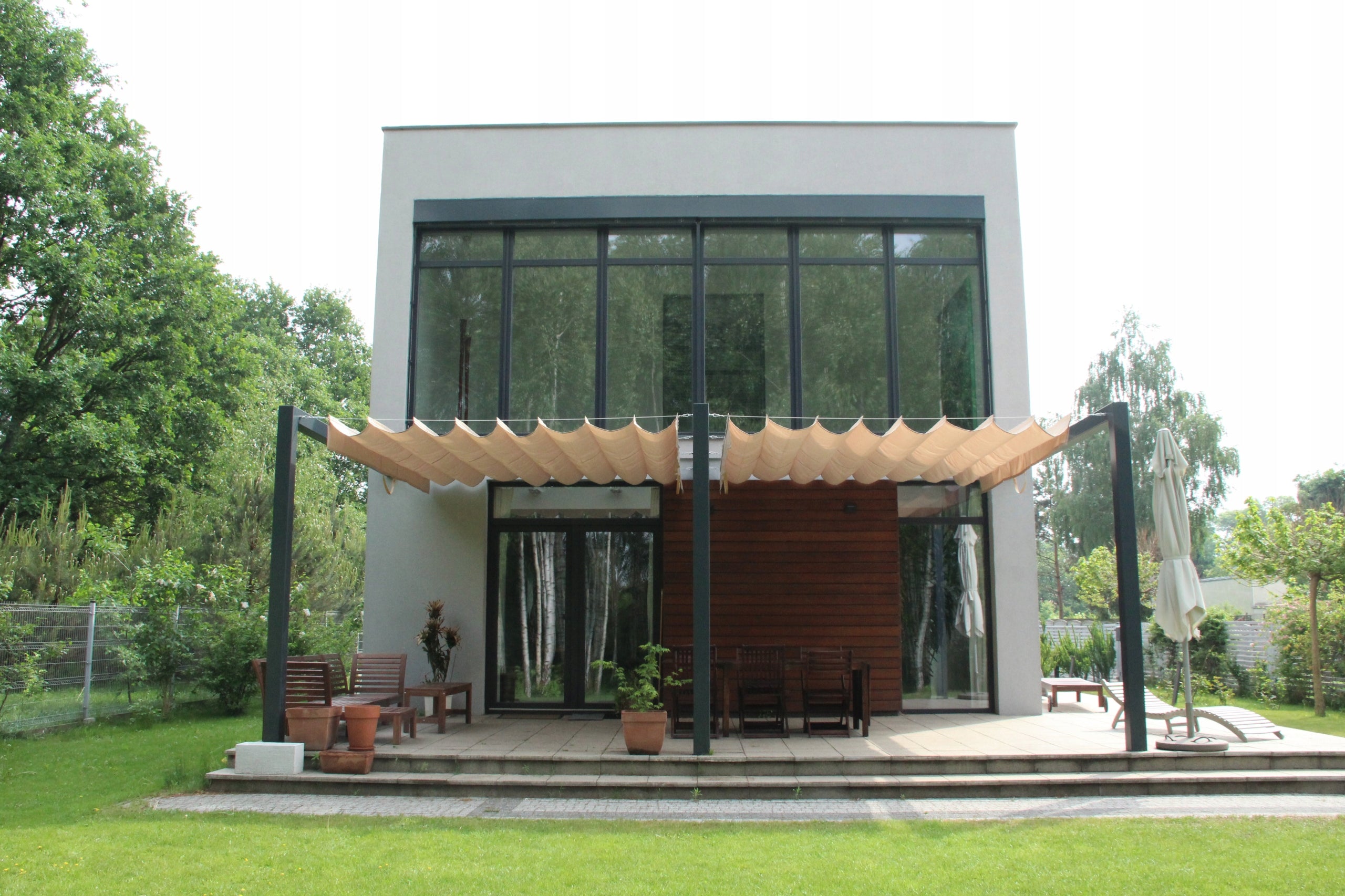 ROMAN ROLLER BLINDS, SOLAR, WATERPROOF, EXTENDABLE, ROLLING UP TO SIZE Product width 100 cm