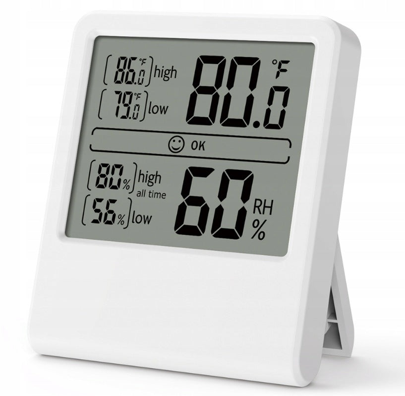 ROOM THERMOMETER ACCURATE ELECTRONIC WIRELESS WITH HYGROMETER WHITE