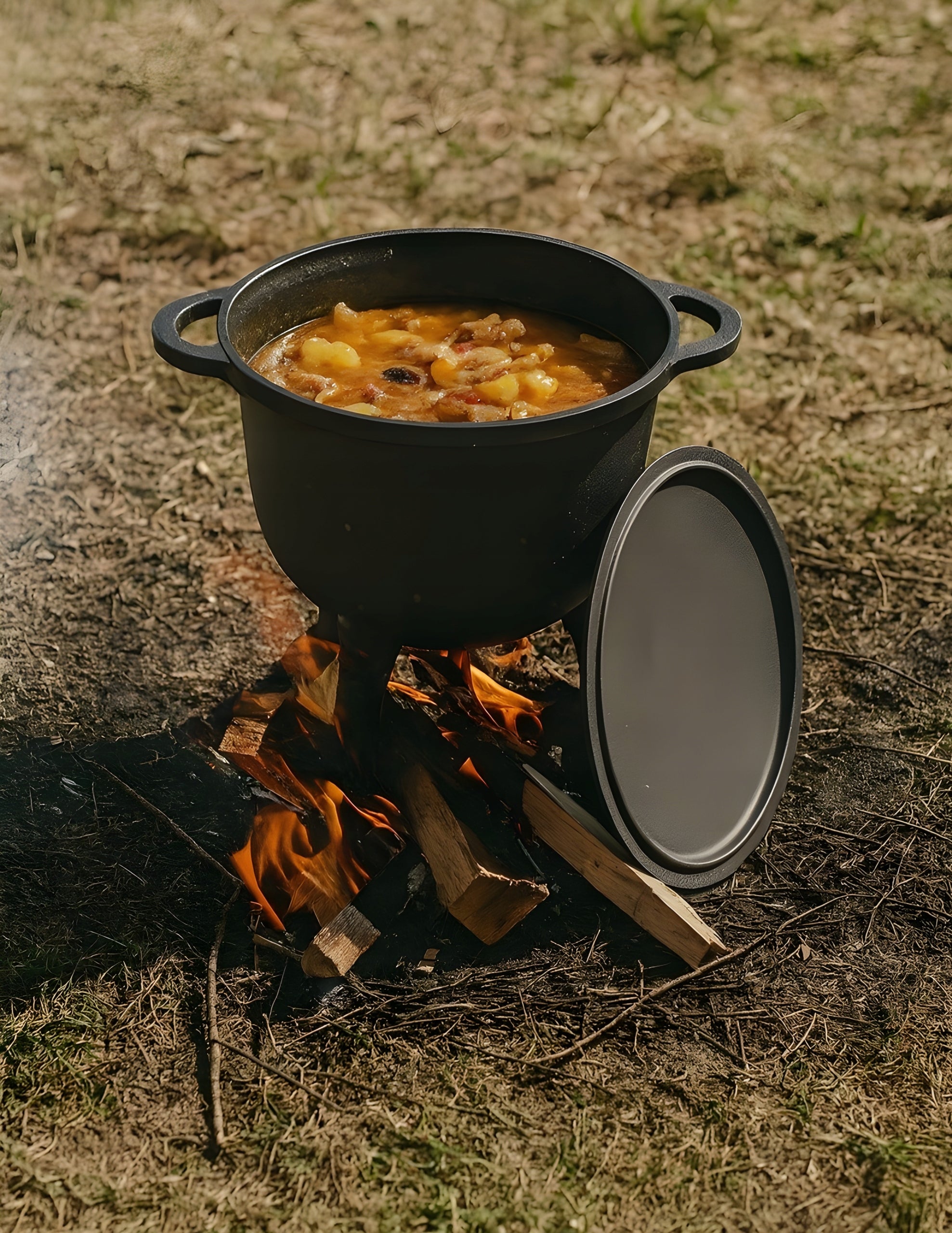 ROSSNER HUNTING CAULDRON 8 L ENAMEL CAST IRON POT FOR ENAMEL FIREPLACE Packaging status original