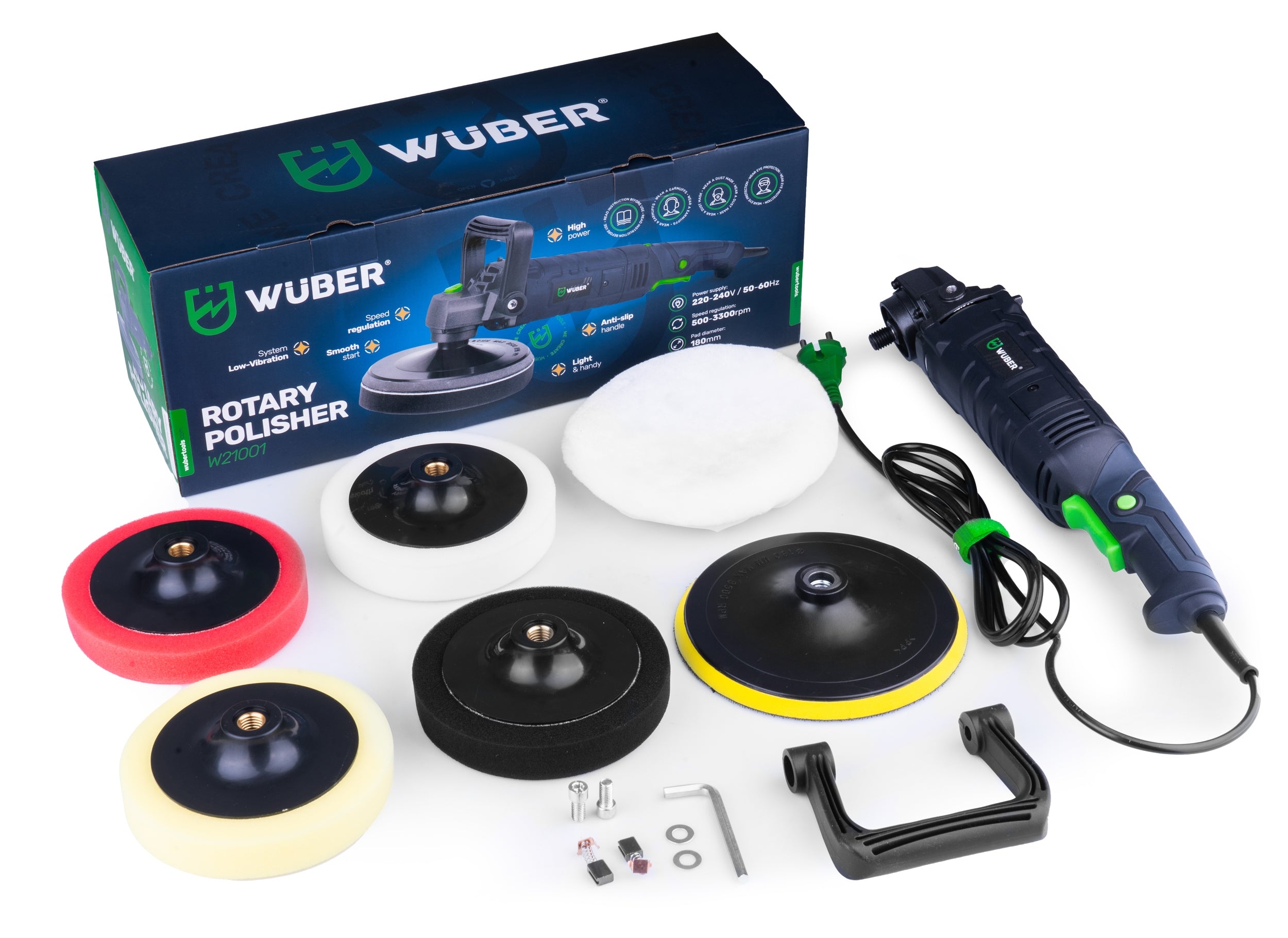 ROTARY CAR POLISHER 2300W SPEED CONTROL + SPONGE SET +FELT Manufacturer code W21001 POLERKA ROTACYJNA
