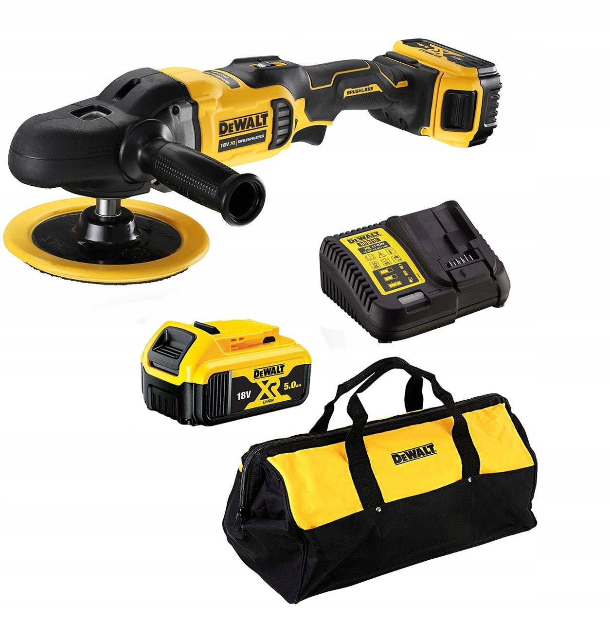 ROTARY POLISHER 180MM 2*5.0AH DCM849P2 DEWALT