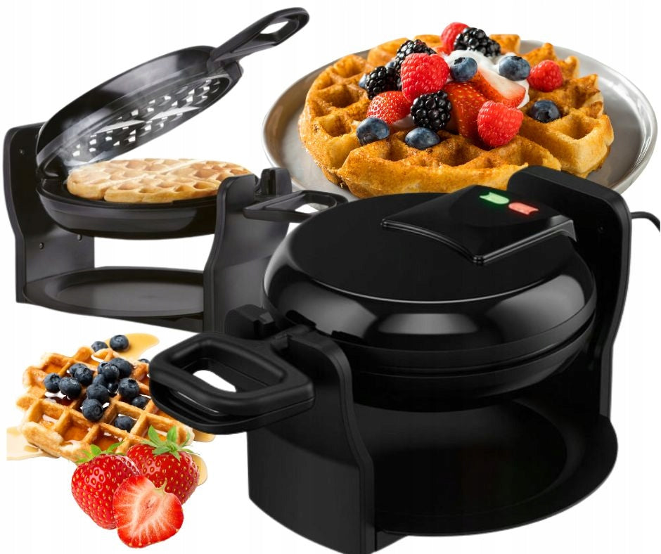 ROTARY WAFFLE IRON STRONG NONSTICK THICK BELGIAN WAFFLES 1000W