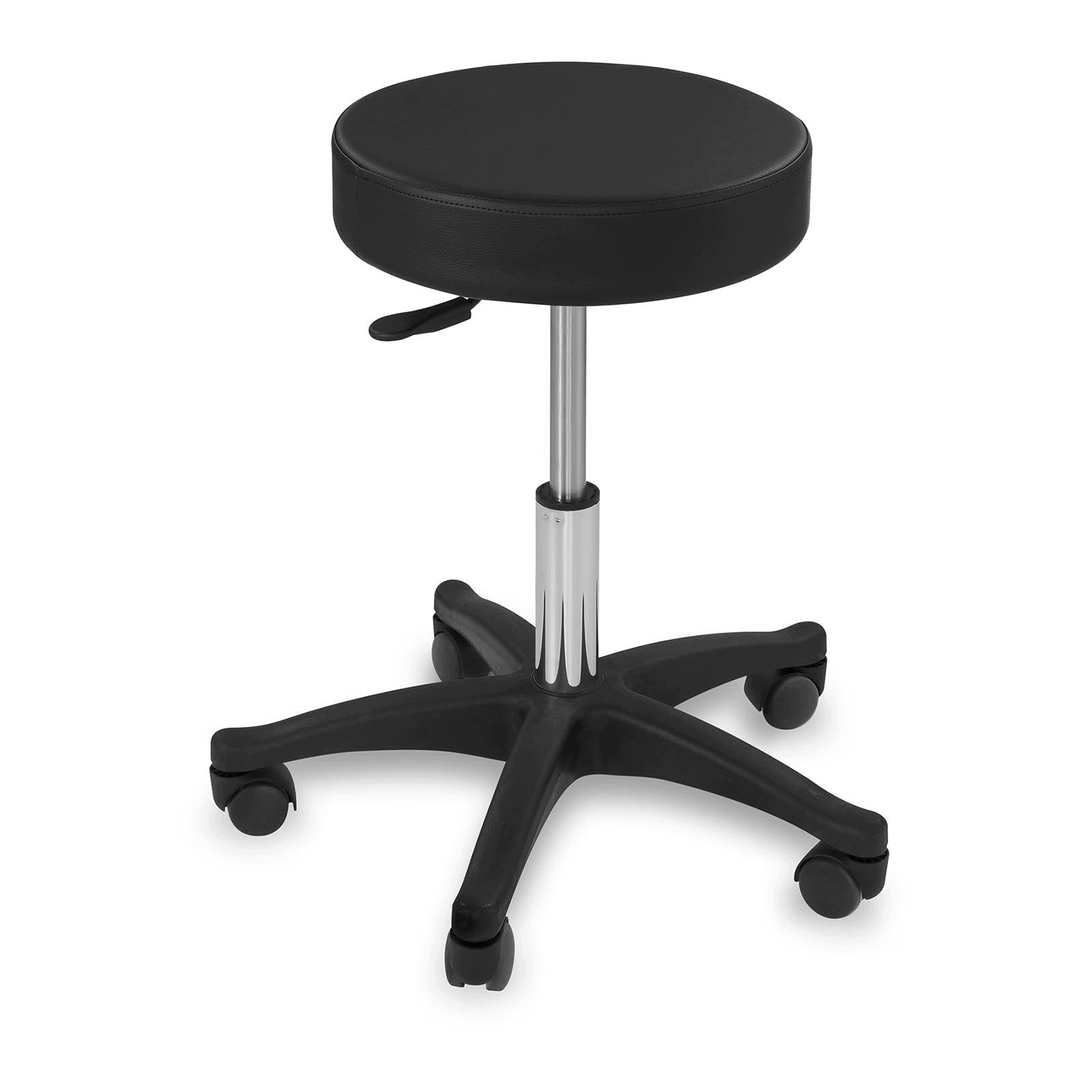 ROTATING BARBER STOOL PHYSY AVERSA BLACK WITH WHEELS 150 KG NEW Brand Physa