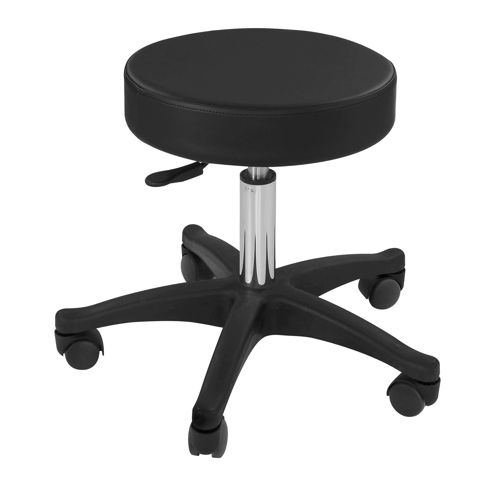 ROTATING BARBER STOOL PHYSY AVERSA BLACK WITH WHEELS 150 KG NEW Product weight with unit packaging 8.53 kg