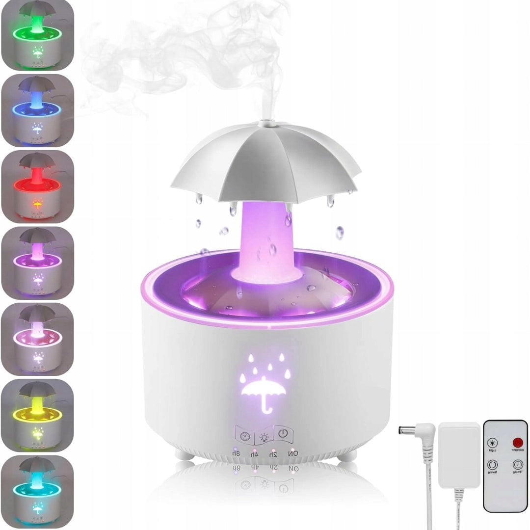 ROTATING HUMIDIFIER WITH UMBRELLA, 7 COLOURS LED, 300 ML Packaging status original