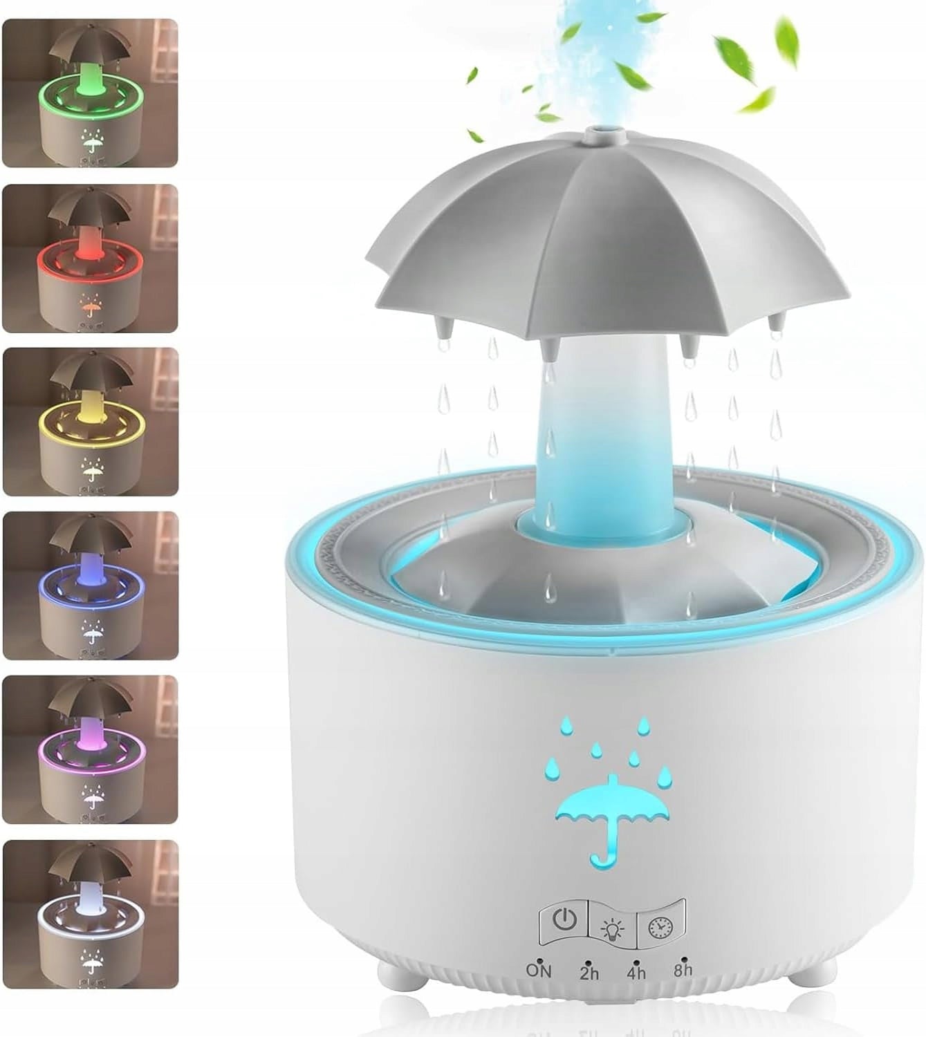 ROTATING HUMIDIFIER WITH UMBRELLA, 7 COLOURS LED, 300 ML