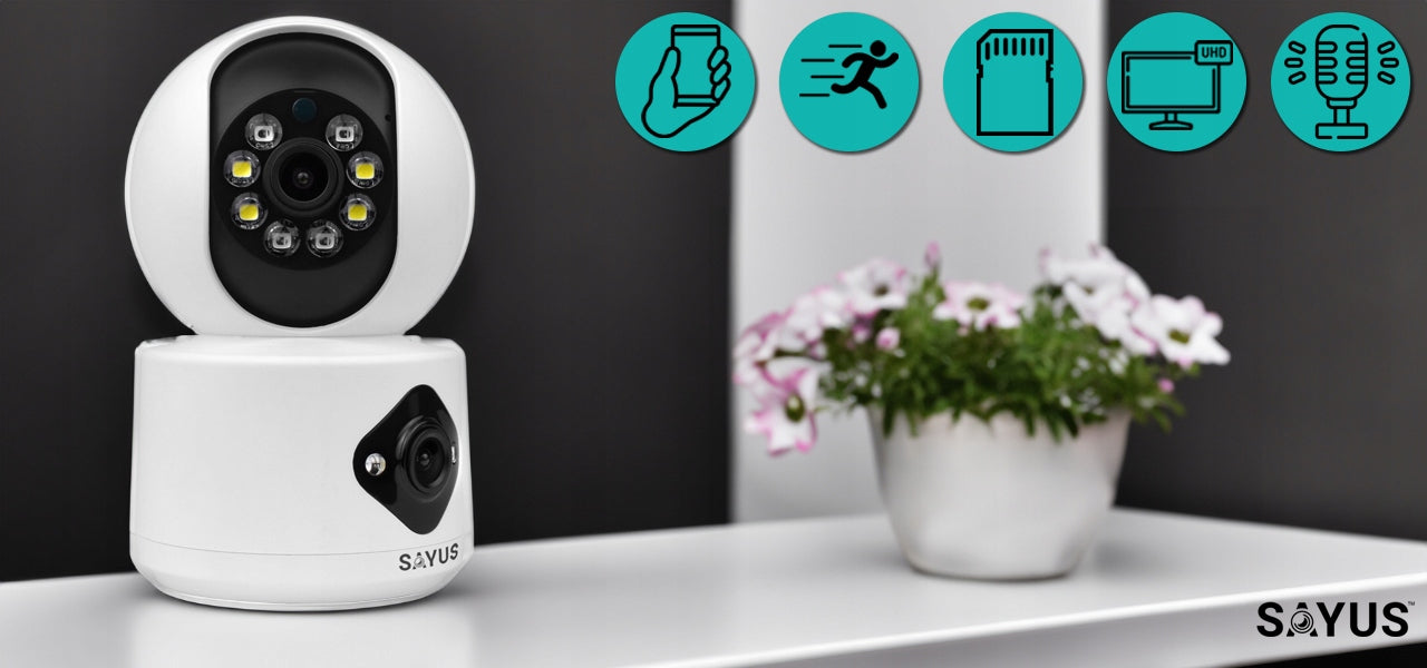 ROTATING IP WIFI CAMERA INDOOR BABY MONITOR ELECTRONIC TWO LENSES Model US-1011