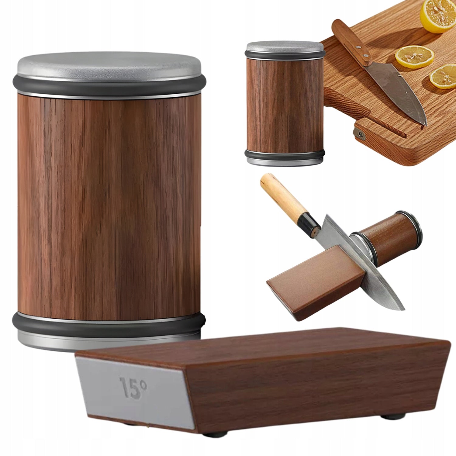 ROTATING KNIFE SHARPENER MAGNETIC KITCHEN SHARPENING STONES
