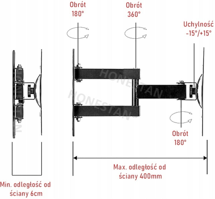 ROTATING TV MOUNT ELEGANCE TV 32 KIANO HANGER MOUNT ARM Model mocny telewizora stabilny 8W1FI długi calowy S19D