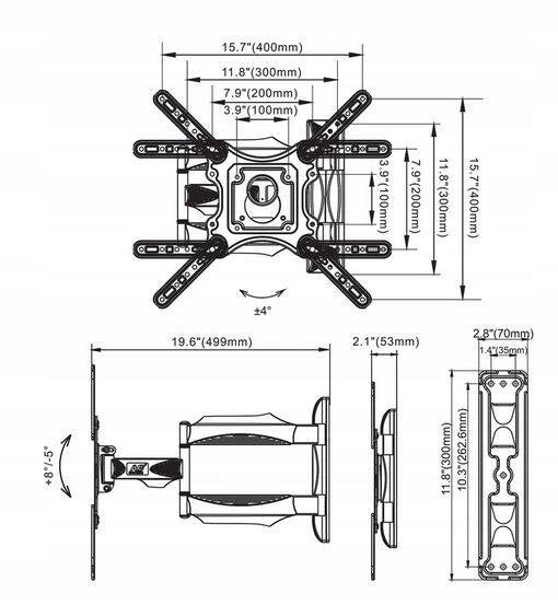 ROTATING TV MOUNT WITH ADJUSTABLE VESA EAN (GTIN) 5902067622445
