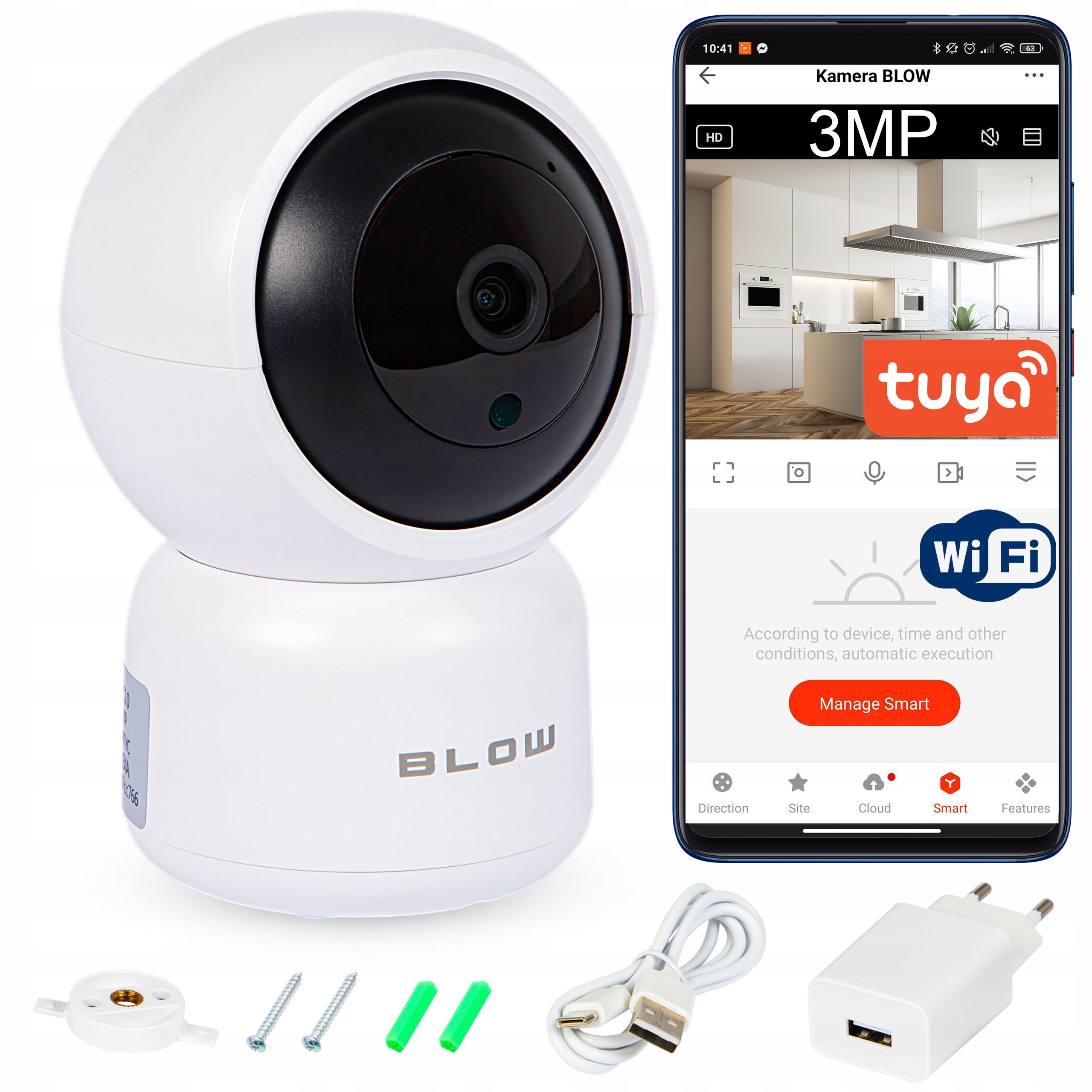 ROTATING WIFI CAMERA IP 3MP ULTRA HD BABY MONITOR ELECTRONIC AUDIO TUYA SMART