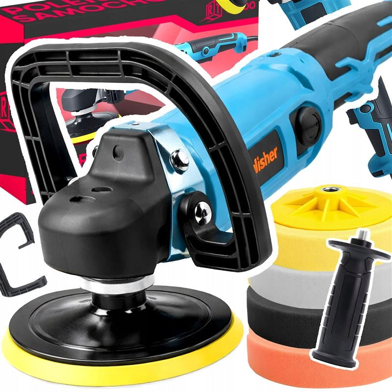 ROTATION ADJUSTABLE CAR POLISHER GRINDER SPONGE SET STRONG 2900W Packaging status original