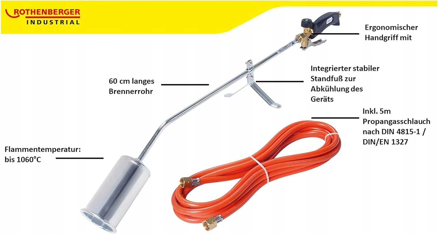 ROTHENBERGER Industrial Heating Burner Romaxi Eco with 5 m Propane Hose EAN (GTIN) 6931382205940