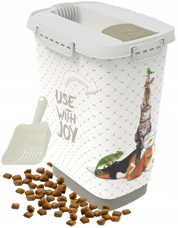 ROTHO CAT DOG FOOD CONTAINER DRY 10L PLASTIC WITH DISPENSER