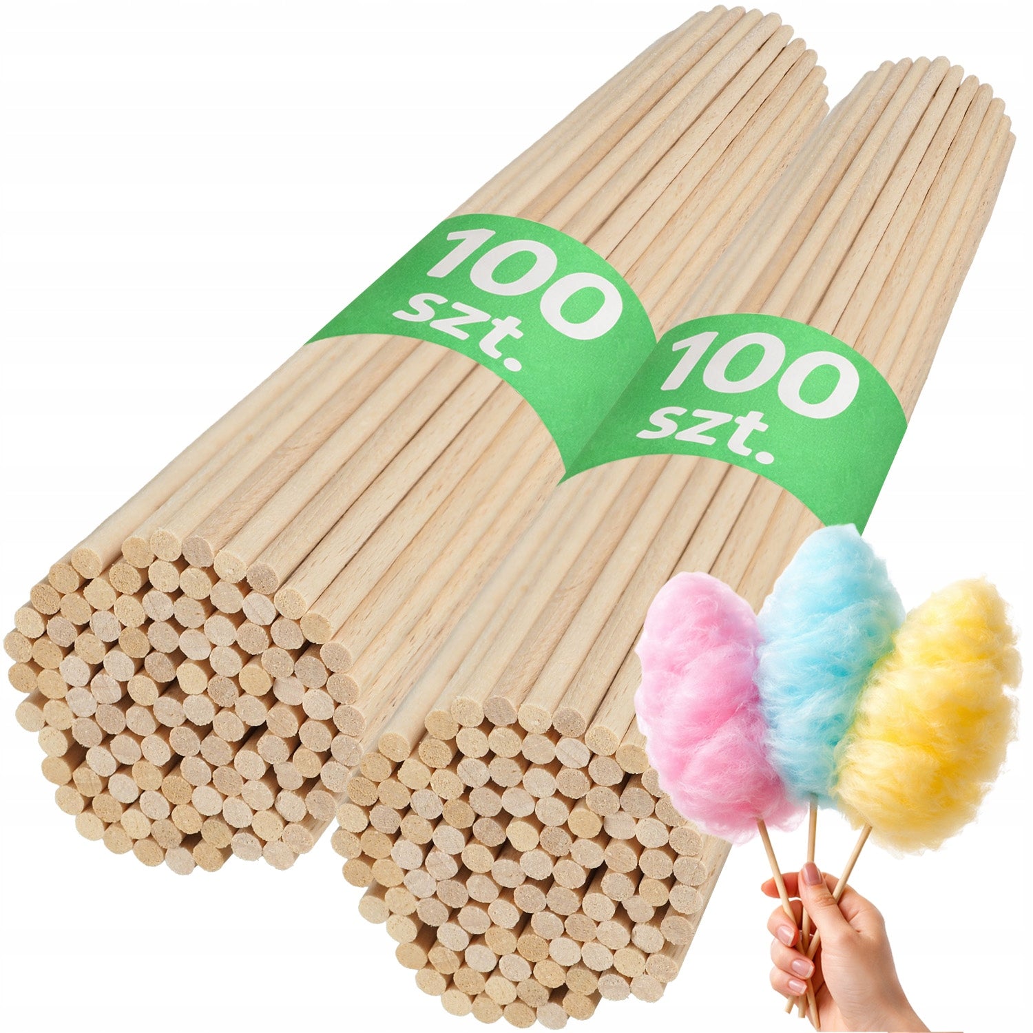 ROUGH sticks for cotton candy BEECH sticks ROUND 30 cm 200 pcs